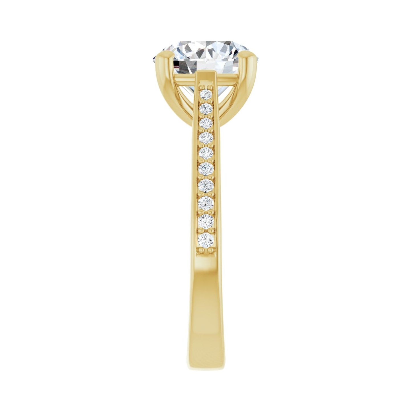 Round Engagement Ring | Metal Type=14K Yellow Gold | Center Stone Size=2.5 CT | Image 4
