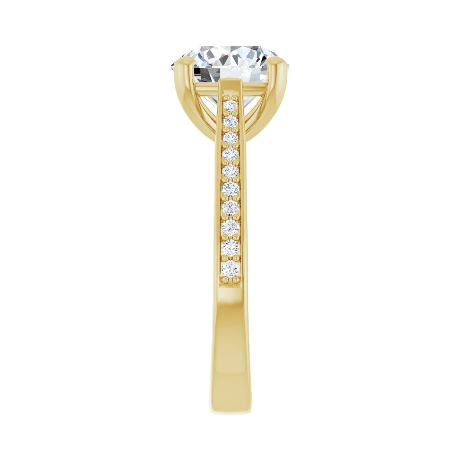 Round Engagement Ring | Metal Type=14K Yellow Gold | Center Stone Size=2.5 CT | Image 4