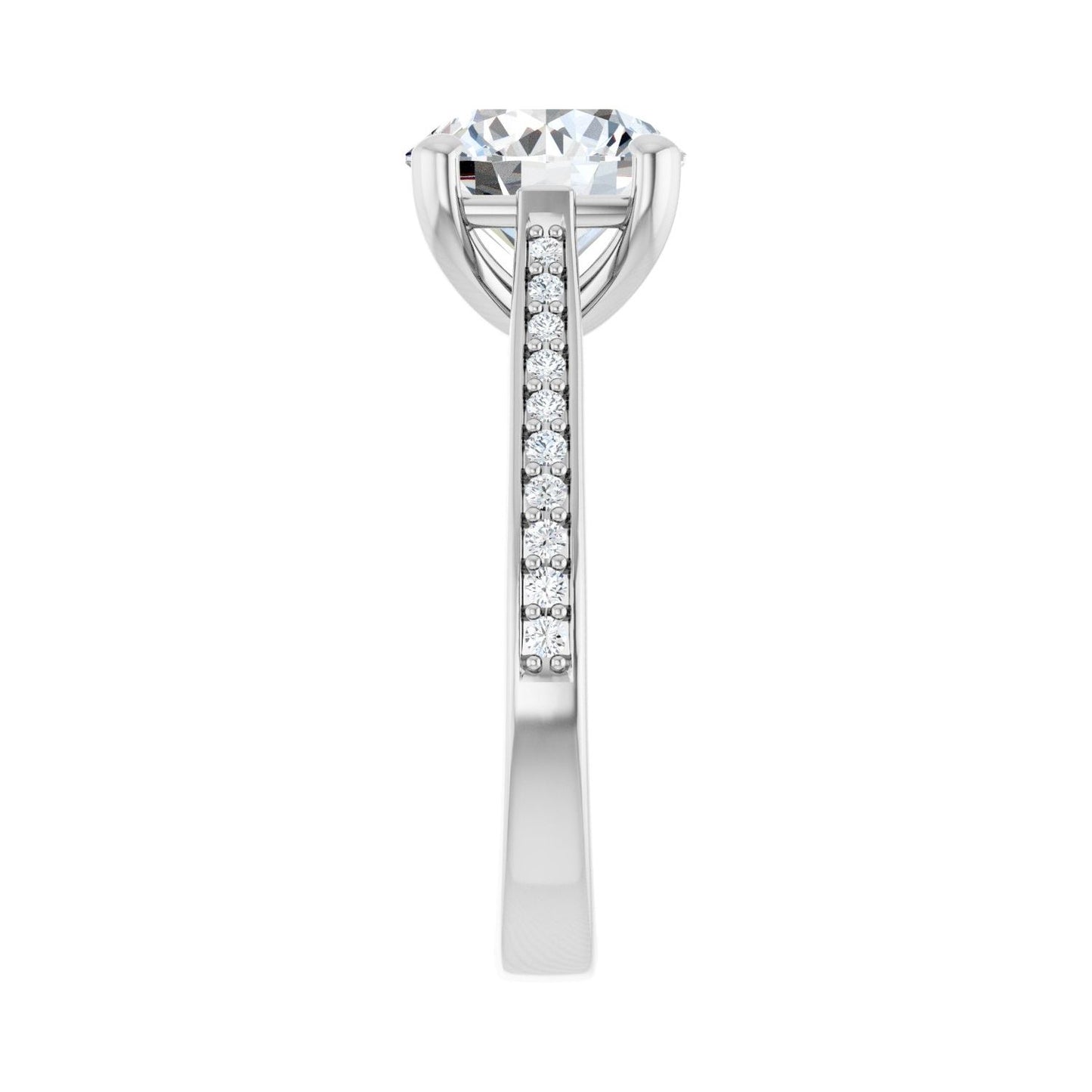 Round Engagement Ring | Metal Type=14K White Gold | Center Stone Size=2.5 CT | Image 4