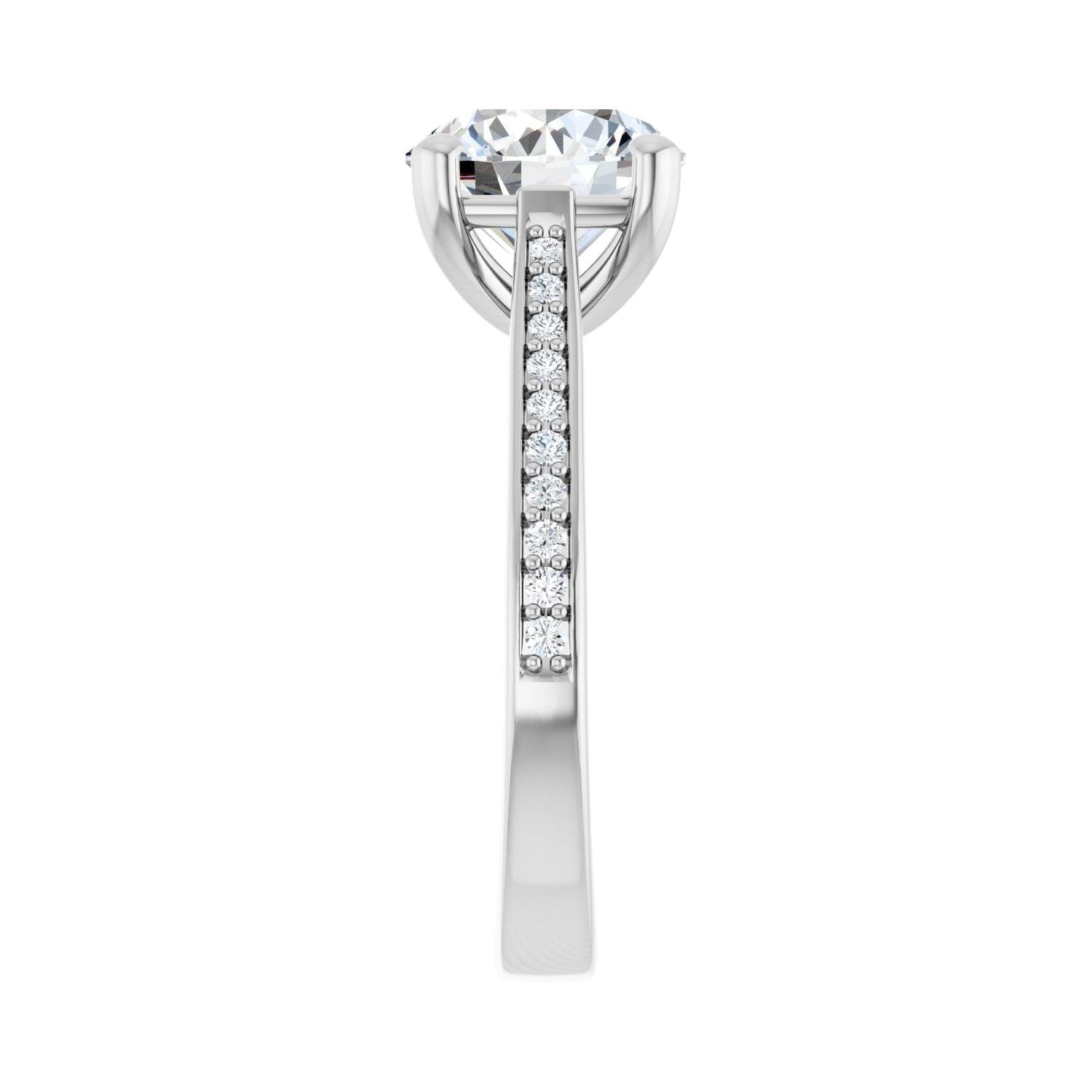 Round Engagement Ring | Metal Type=14K White Gold | Center Stone Size=2.5 CT | Image 4