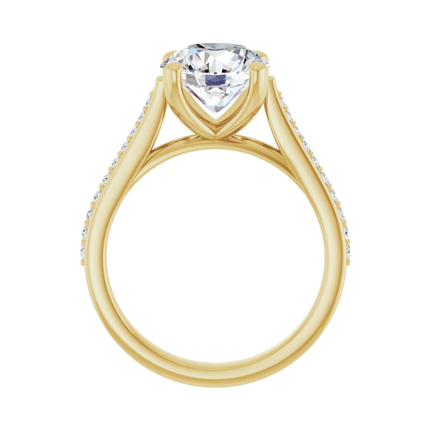 Round Engagement Ring | Metal Type=14K Yellow Gold | Center Stone Size=2.5 CT | Image 2