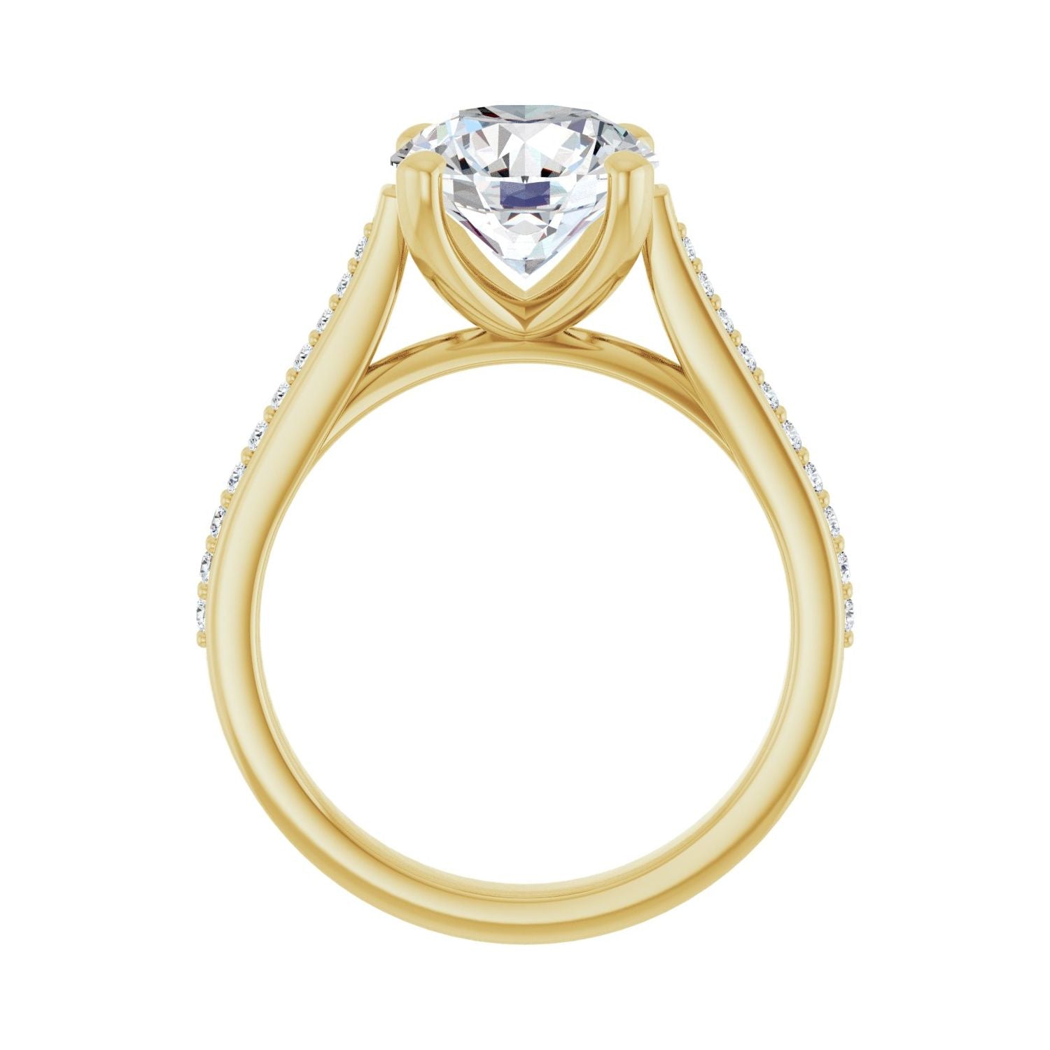 Round Engagement Ring | Metal Type=14K Yellow Gold | Center Stone Size=2.5 CT | Image 2