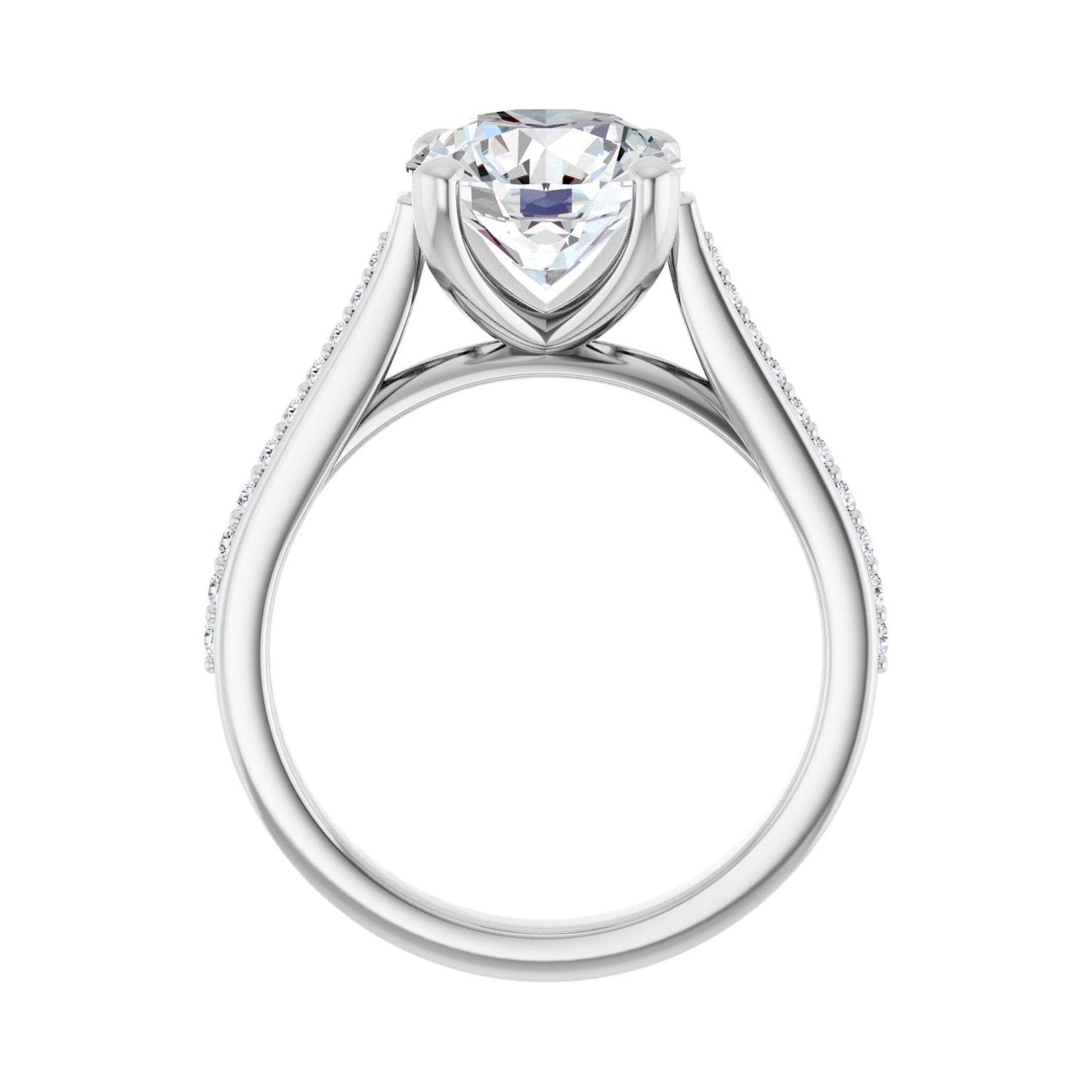 Round Engagement Ring | Metal Type=14K White Gold | Center Stone Size=2.5 CT | Image 2