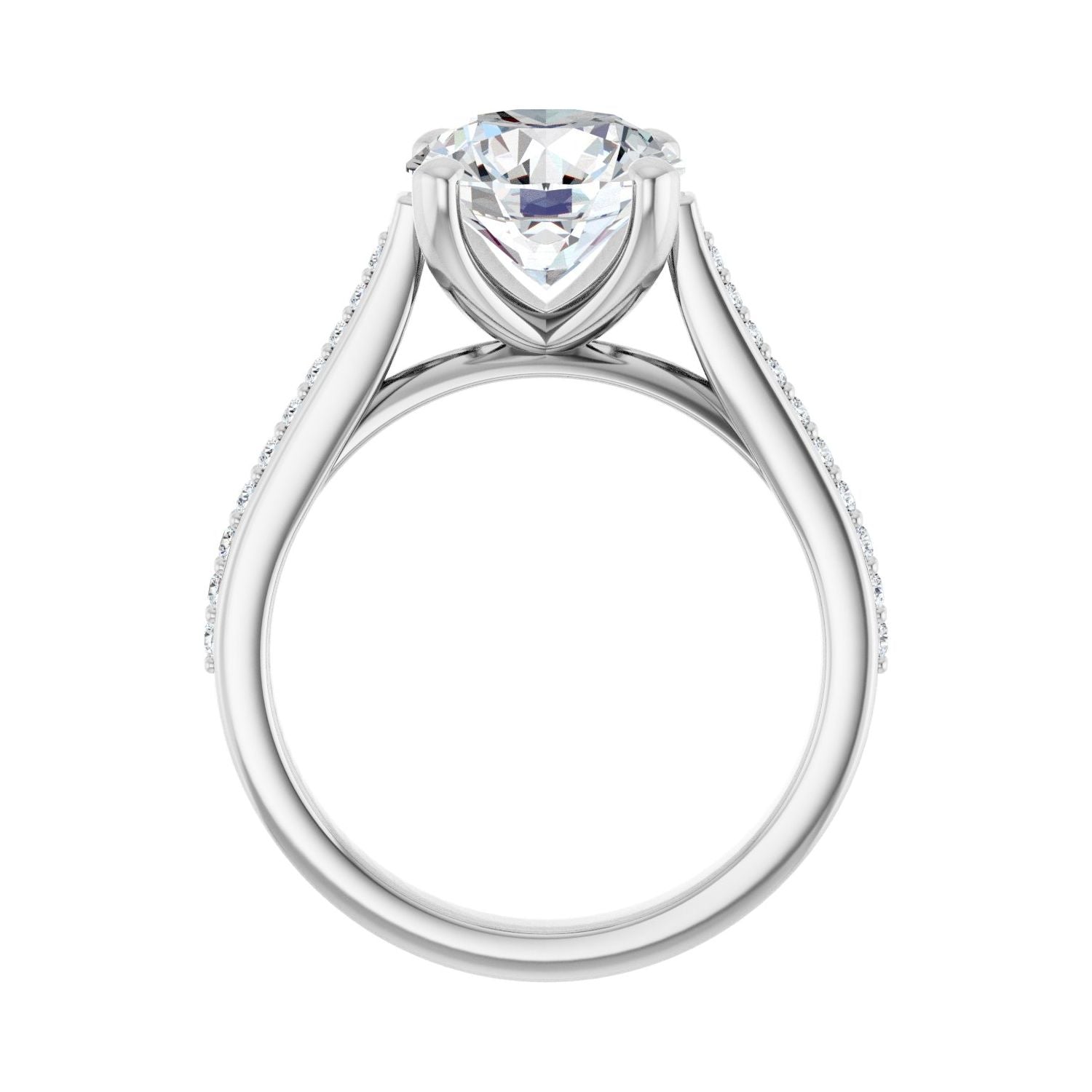 Round Engagement Ring | Metal Type=14K White Gold | Center Stone Size=2.5 CT | Image 2