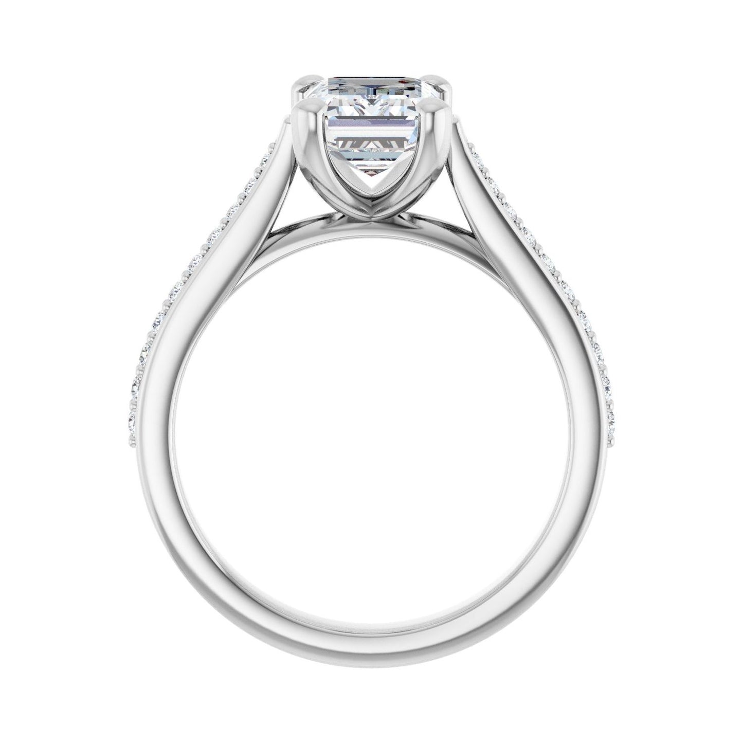 Emerald Engagement Ring | Metal Type=14K White Gold | Center Stone Size=2 CT | Image 2