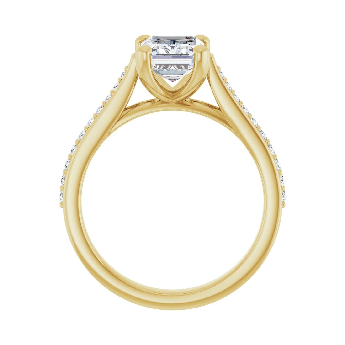 Emerald Engagement Ring | Metal Type=14K Yellow Gold | Center Stone Size=2 CT | Image 2