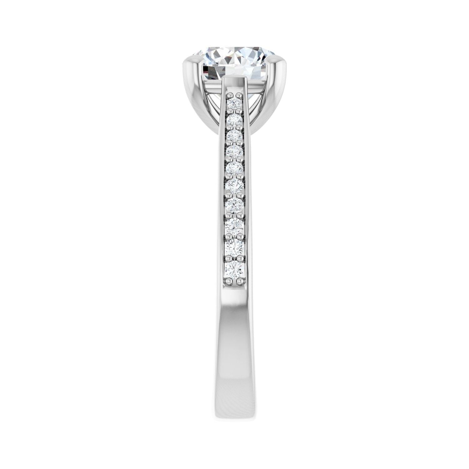 Round Engagement Ring | Metal Type=14K White Gold | Center Stone Size=1.5 CT | Image 4