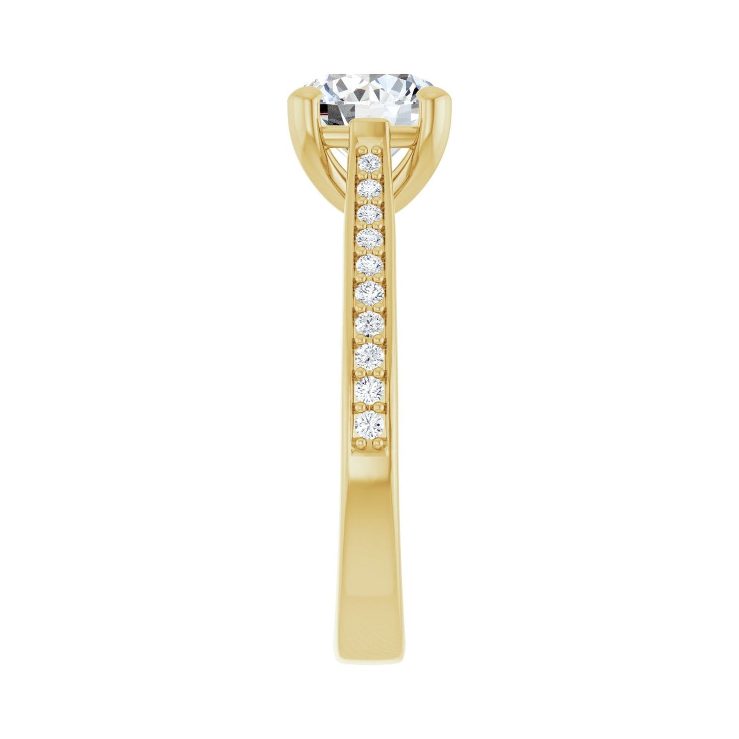 Round Engagement Ring | Metal Type=14K Yellow Gold | Center Stone Size=1.5 CT | Image 4
