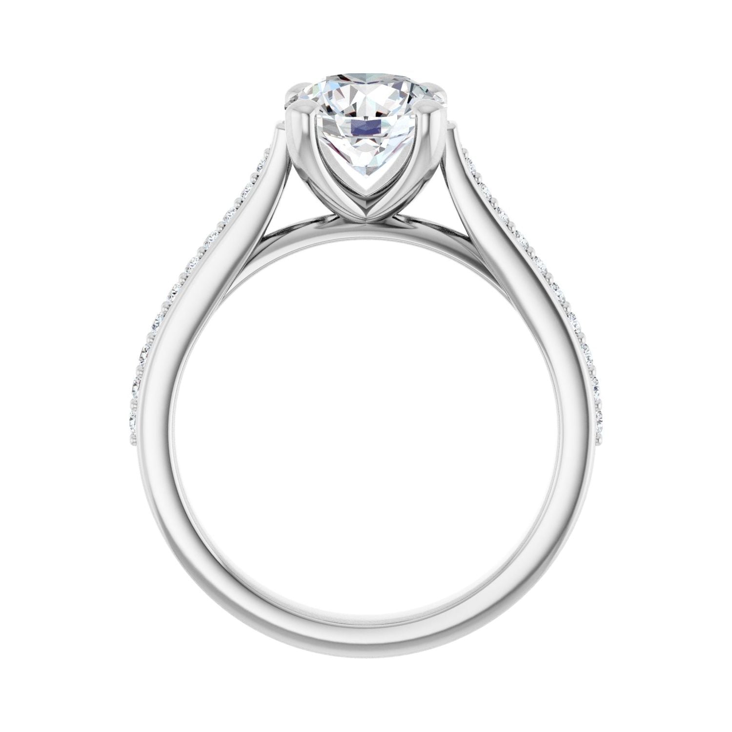 Round Engagement Ring | Metal Type=14K White Gold | Center Stone Size=1.5 CT | Image 2