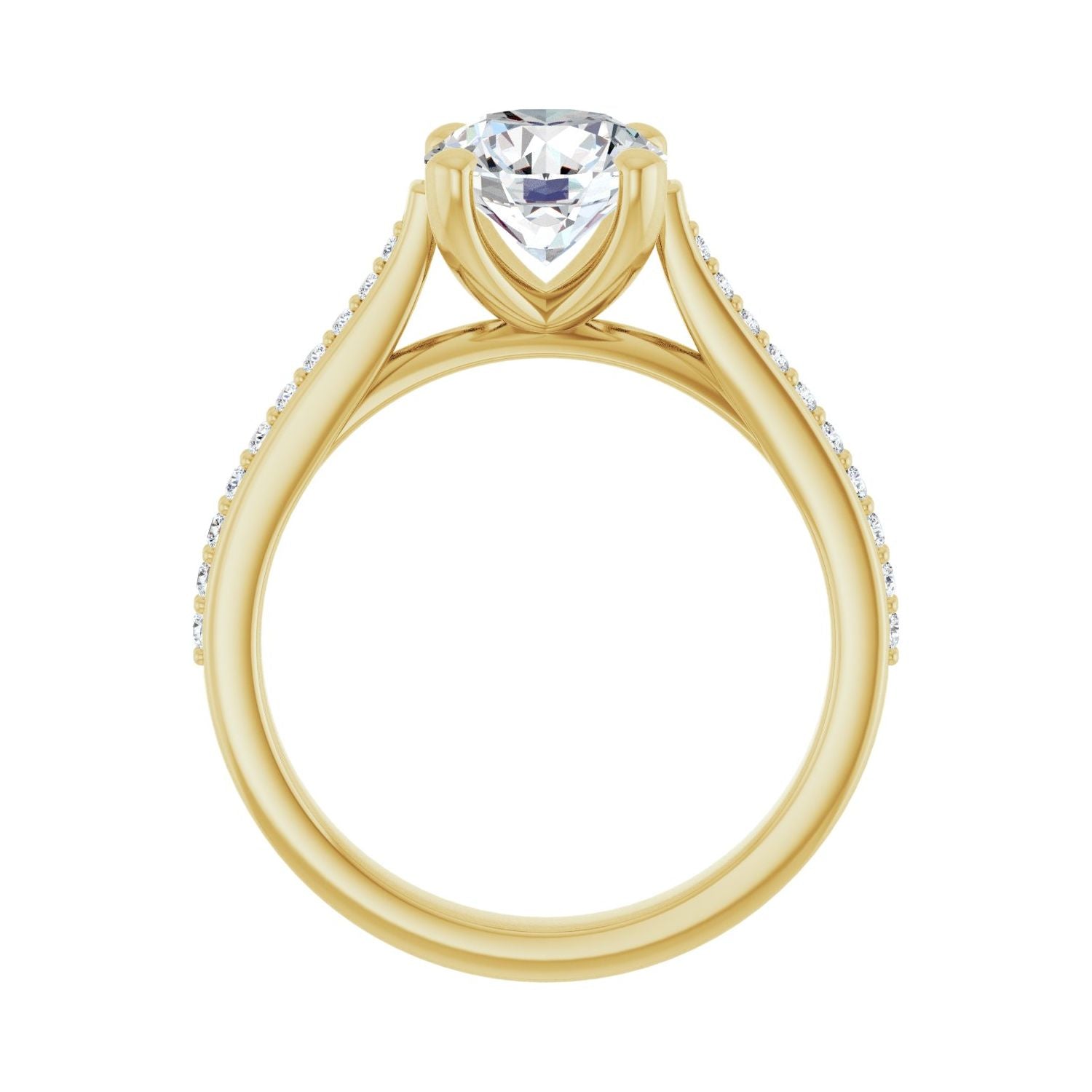 Round Engagement Ring | Metal Type=14K Yellow Gold | Center Stone Size=1.5 CT | Image 2
