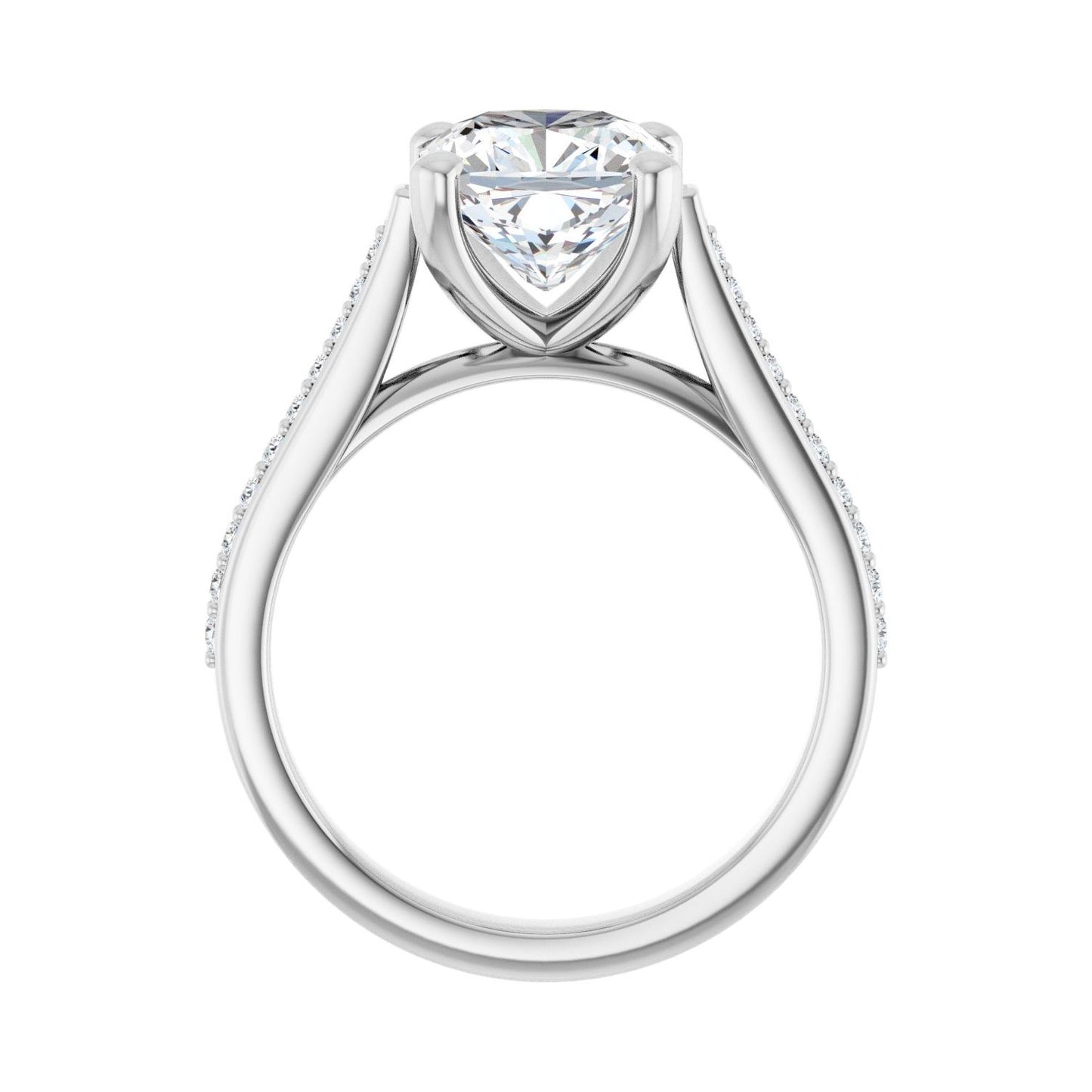 Cushion Engagement Ring | Metal Type=14K White Gold | Center Stone Size=3 CT | Image 2