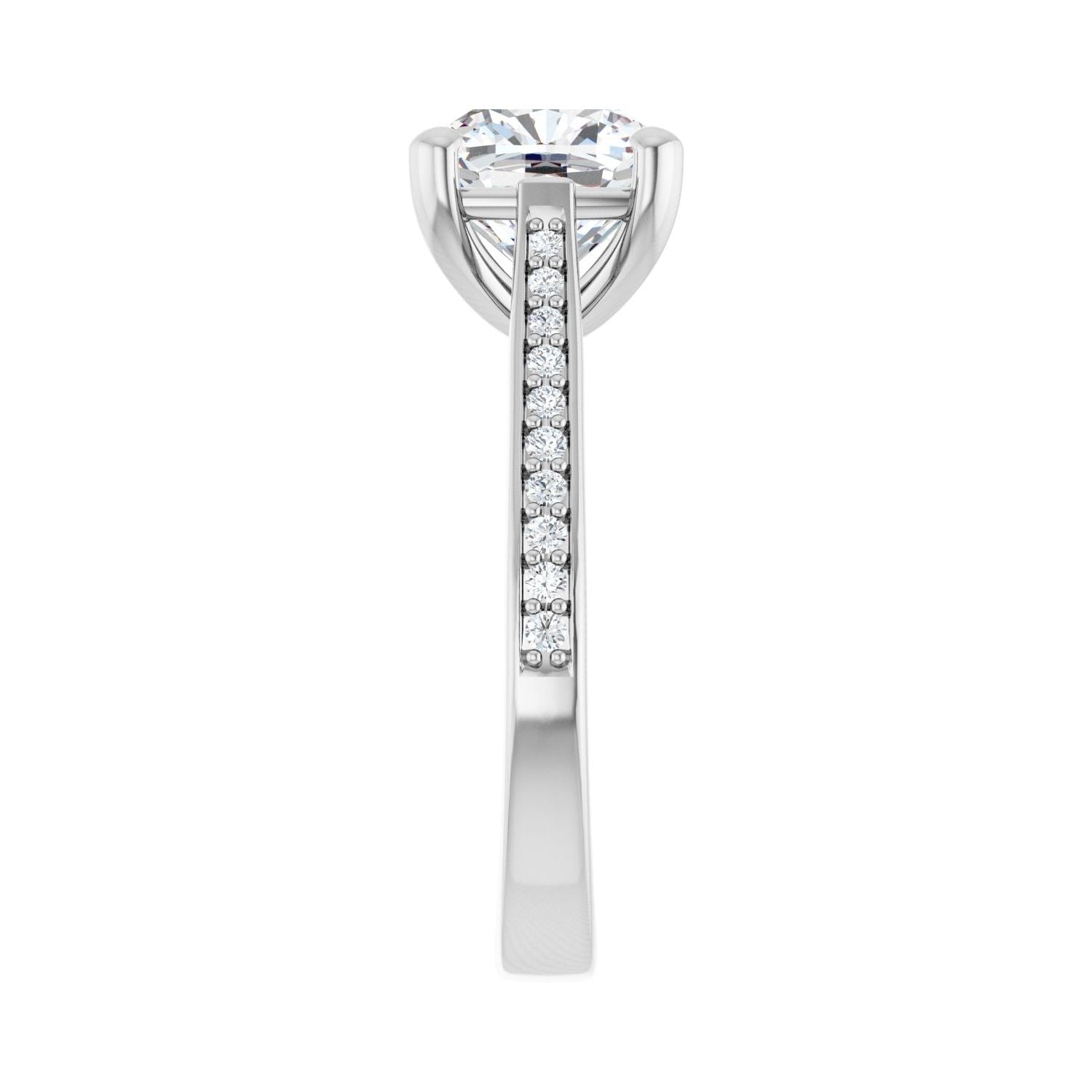Cushion Engagement Ring | Metal Type=14K White Gold | Center Stone Size=3 CT | Image 4