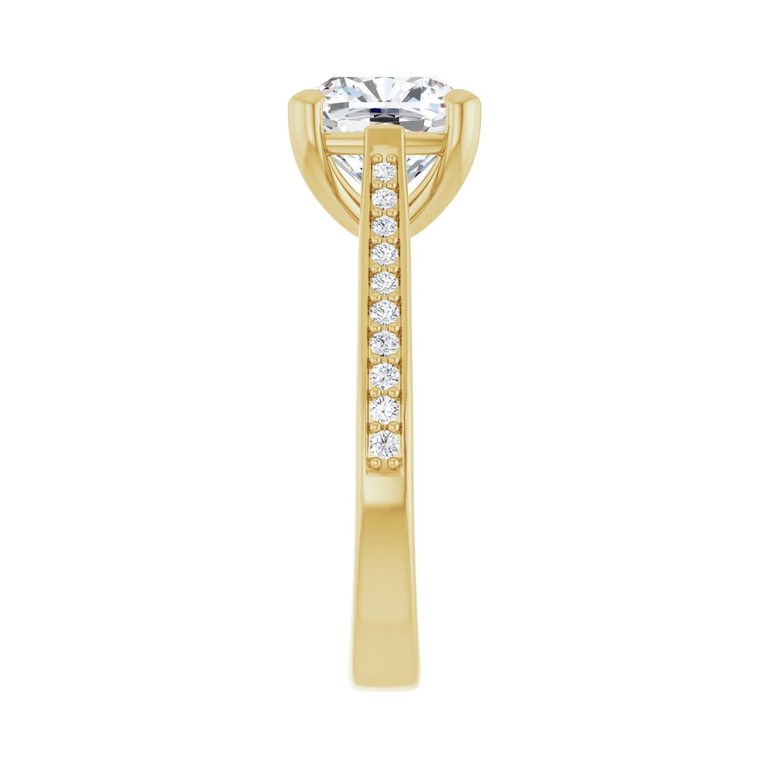 Cushion Engagement Ring | Metal Type=14K Yellow Gold | Center Stone Size=3 CT | Image 4