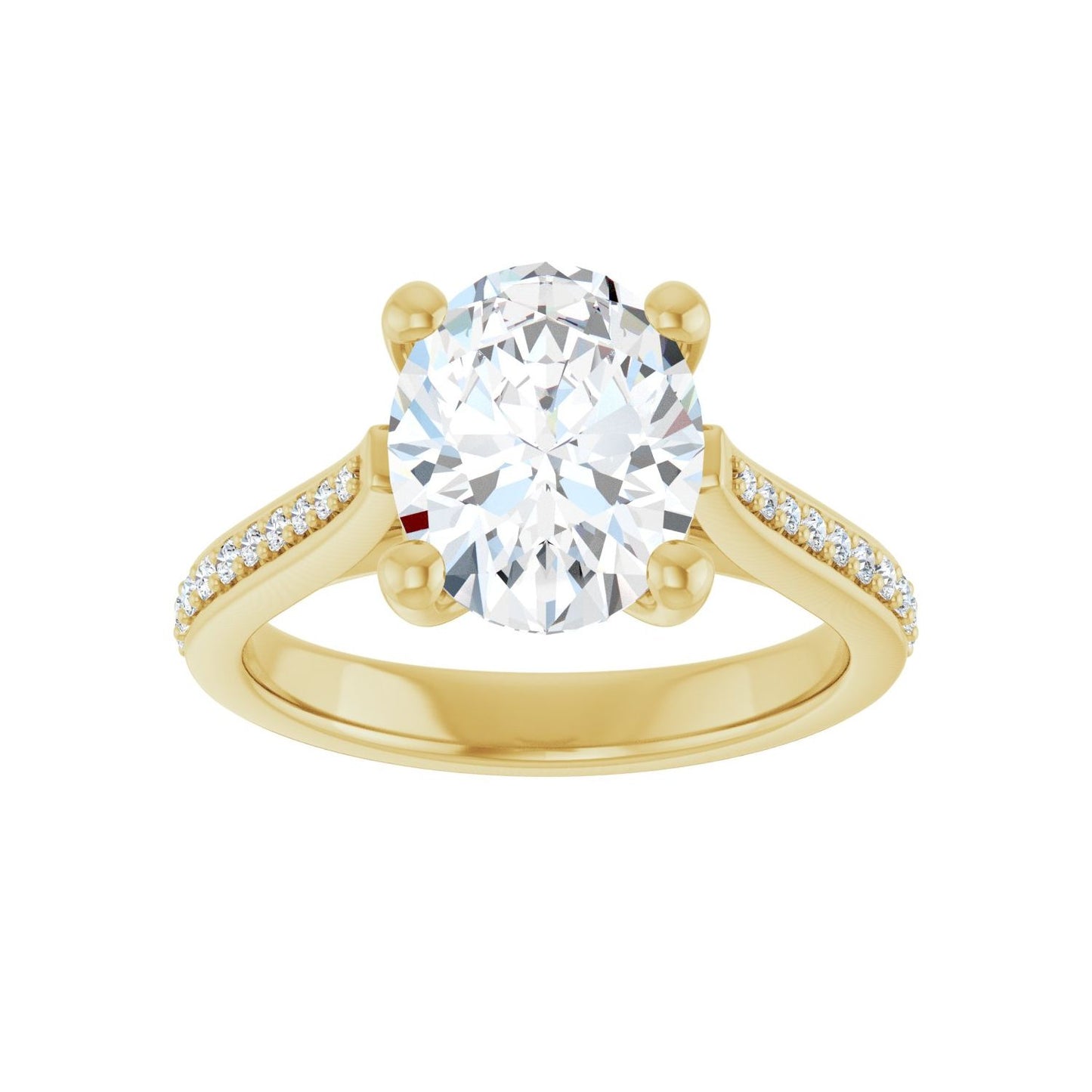 Oval Engagement Ring | Metal Type=14K Yellow Gold | Center Stone Size=2.5 CT | Image 3