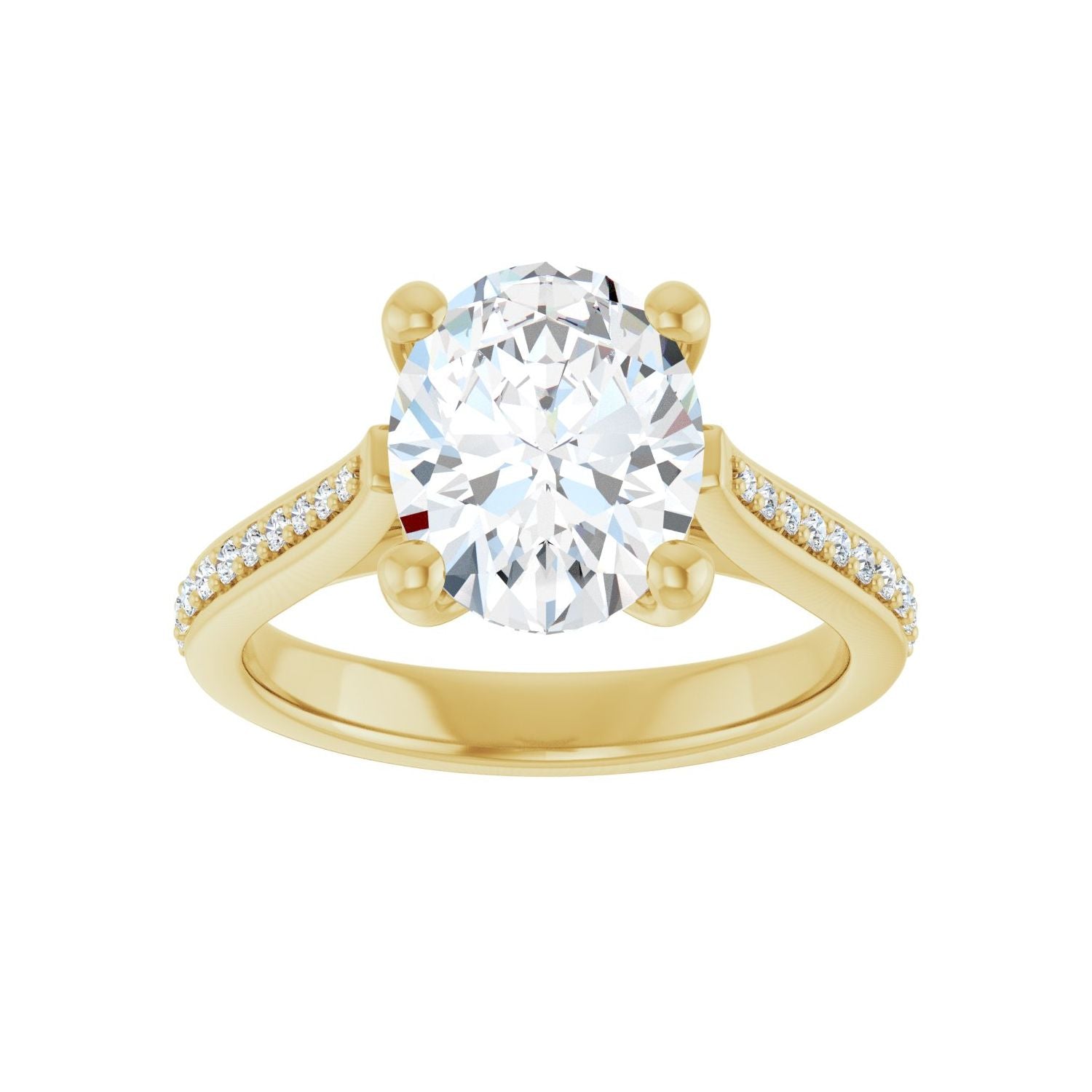 Oval Engagement Ring | Metal Type=14K Yellow Gold | Center Stone Size=2.5 CT | Image 3