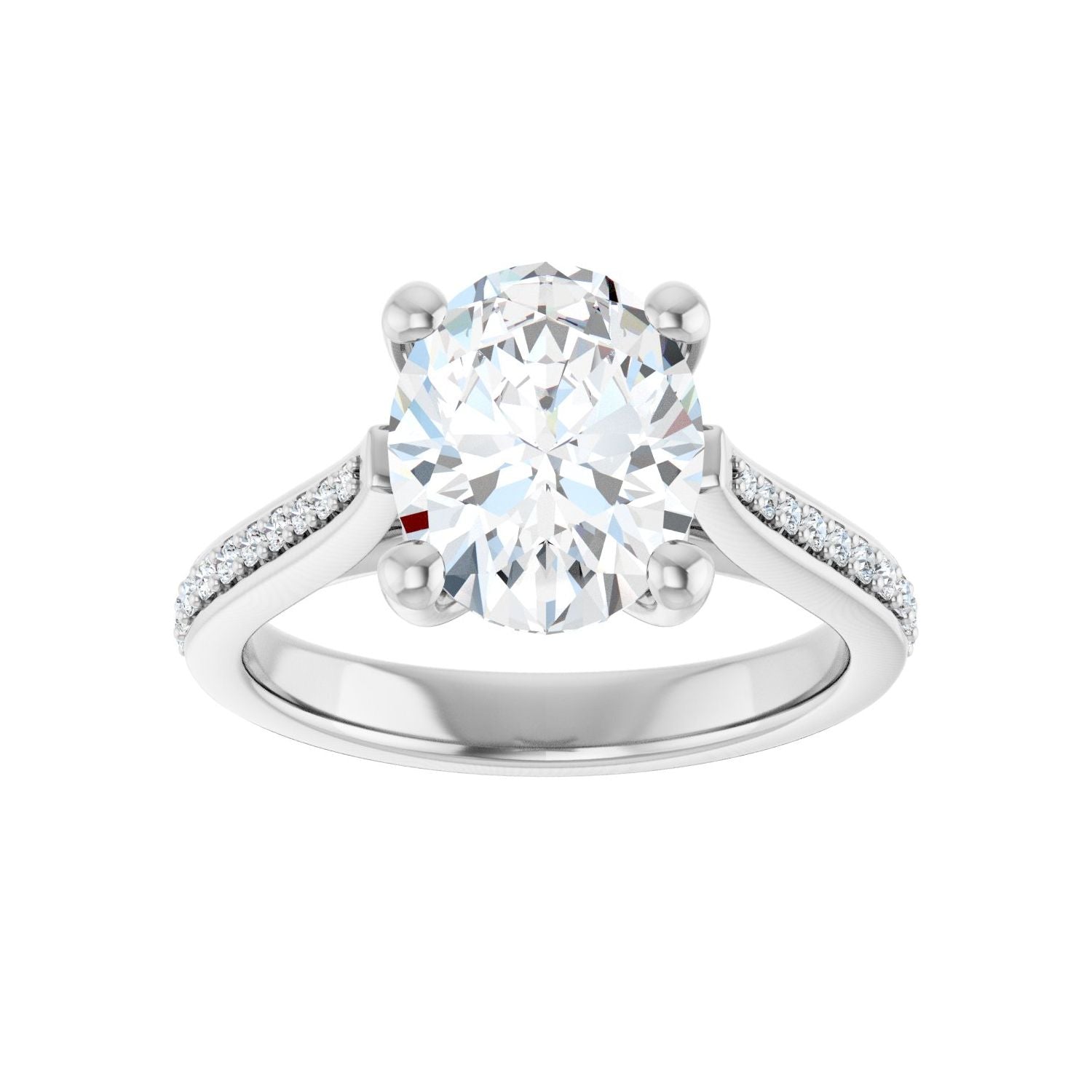 Oval Engagement Ring | Metal Type=14K White Gold | Center Stone Size=2.5 CT | Image 3