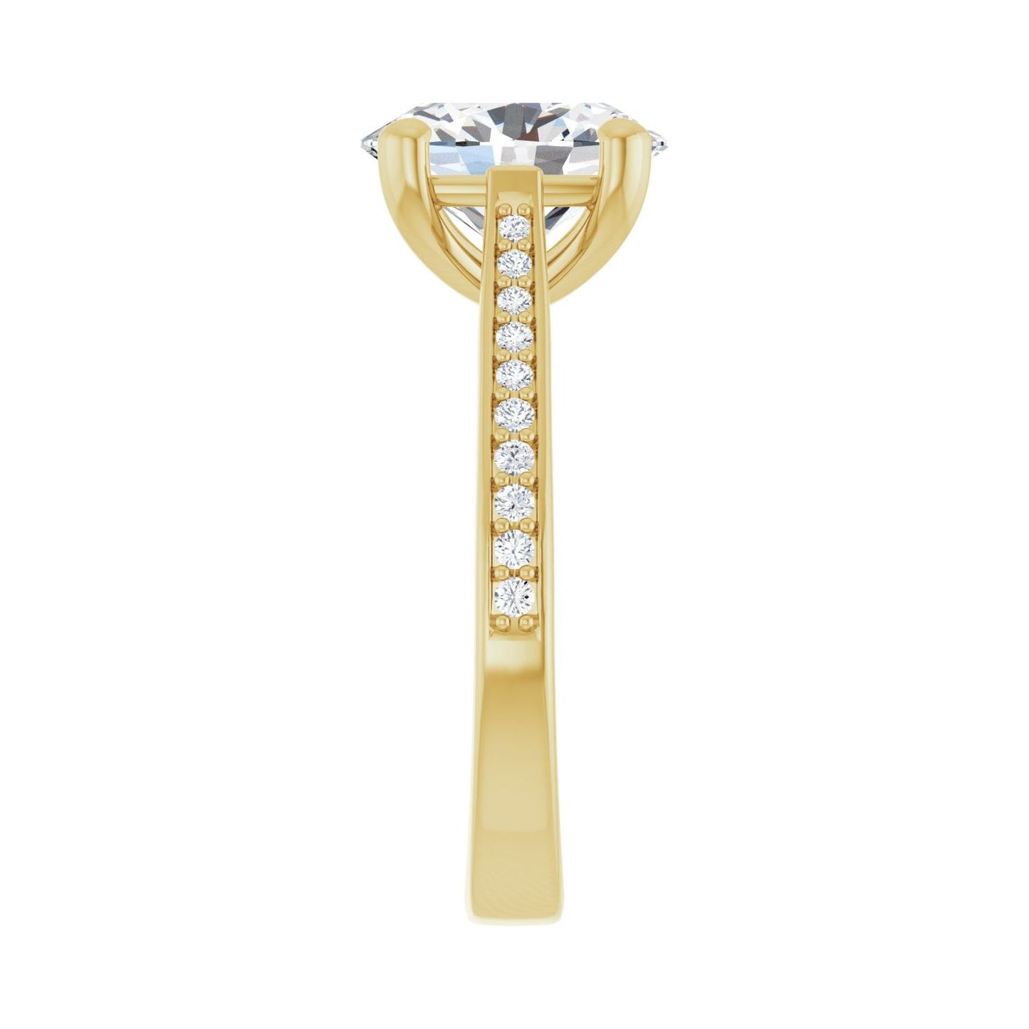 Oval Engagement Ring | Metal Type=14K Yellow Gold | Center Stone Size=2.5 CT | Image 4