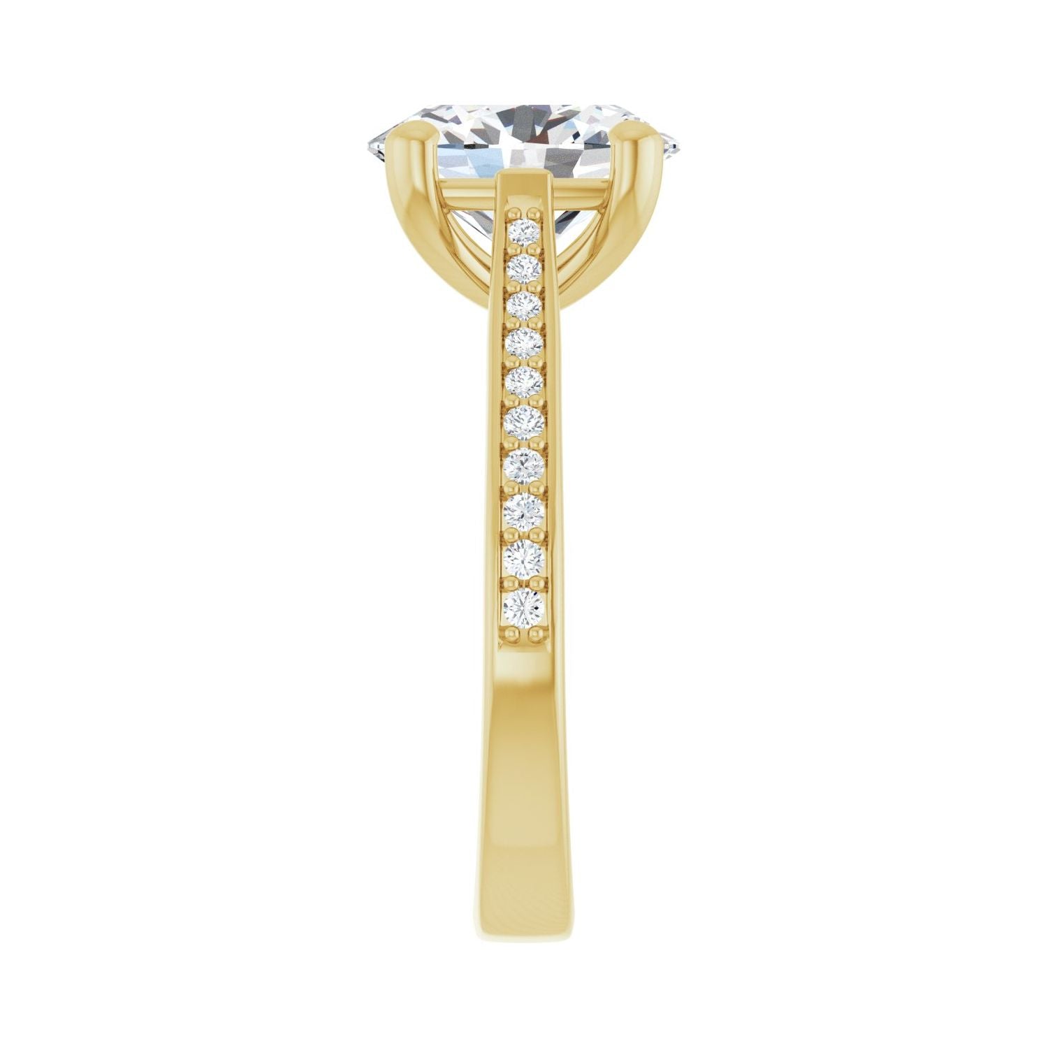 Oval Engagement Ring | Metal Type=14K Yellow Gold | Center Stone Size=2.5 CT | Image 4