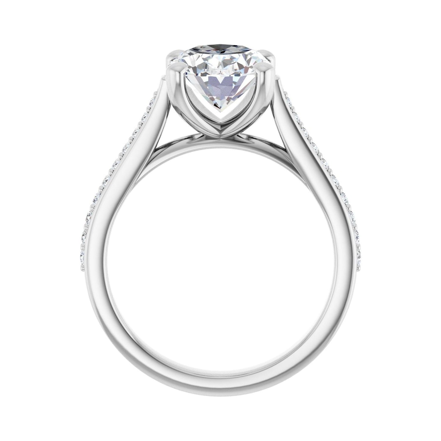Oval Engagement Ring | Metal Type=14K White Gold | Center Stone Size=2.5 CT | Image 2