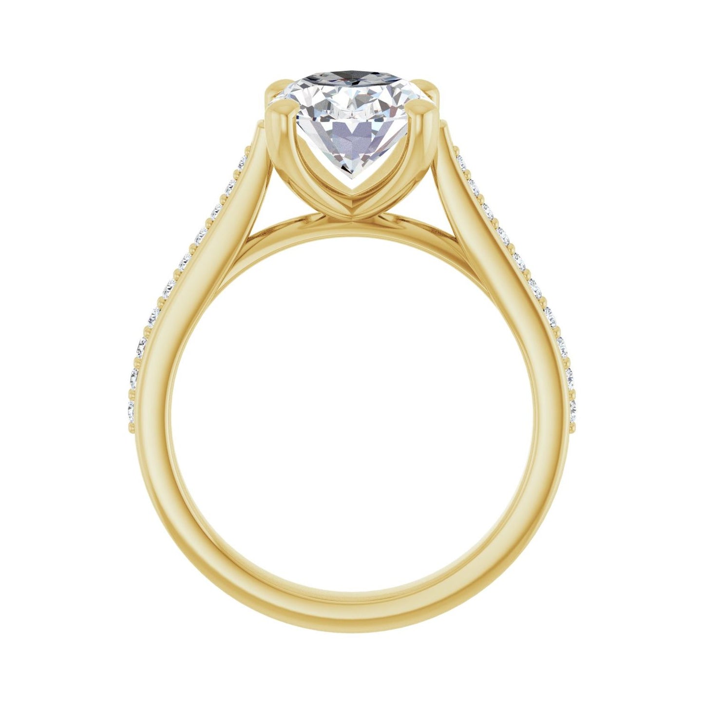 Oval Engagement Ring | Metal Type=14K Yellow Gold | Center Stone Size=2.5 CT | Image 2