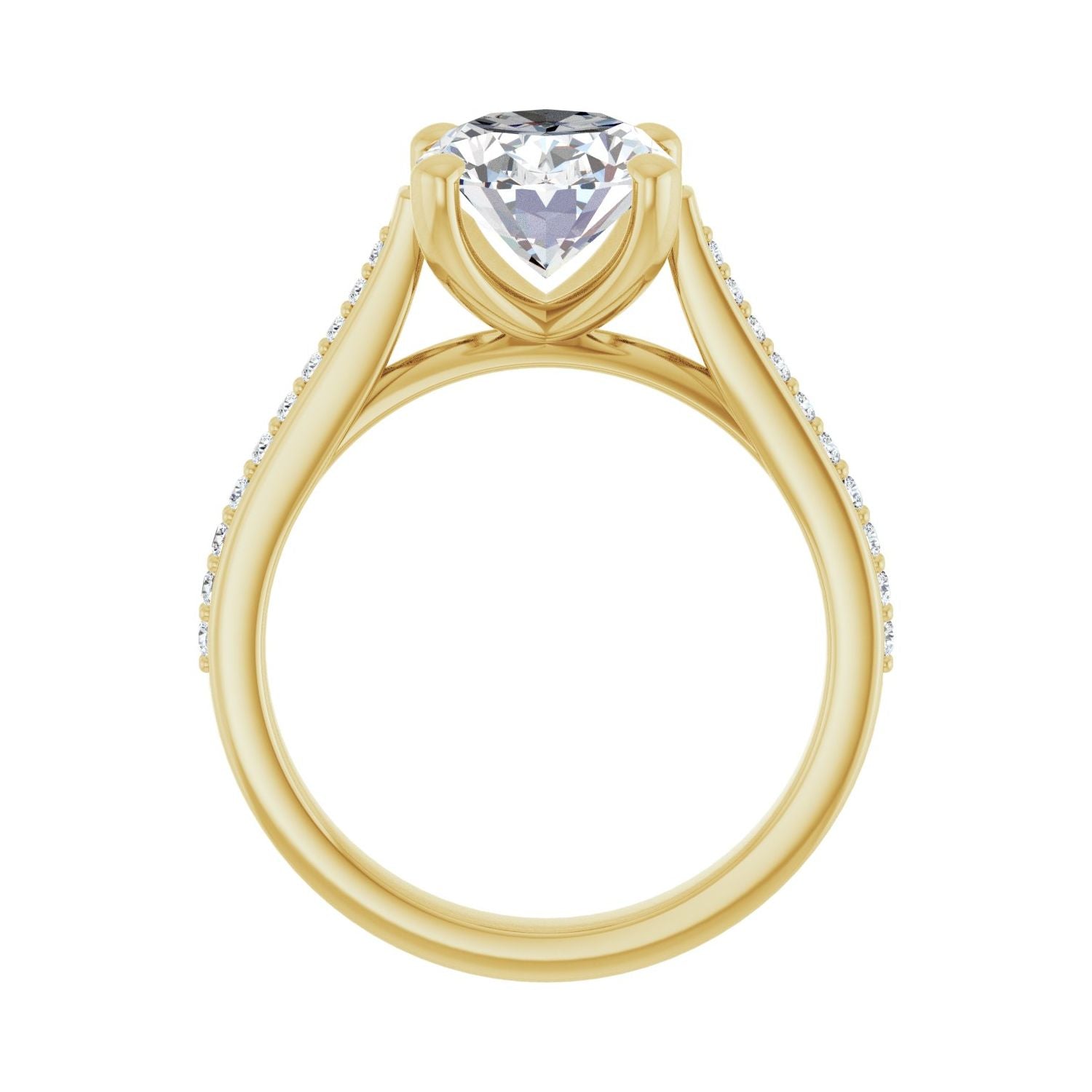 Oval Engagement Ring | Metal Type=14K Yellow Gold | Center Stone Size=2.5 CT | Image 2