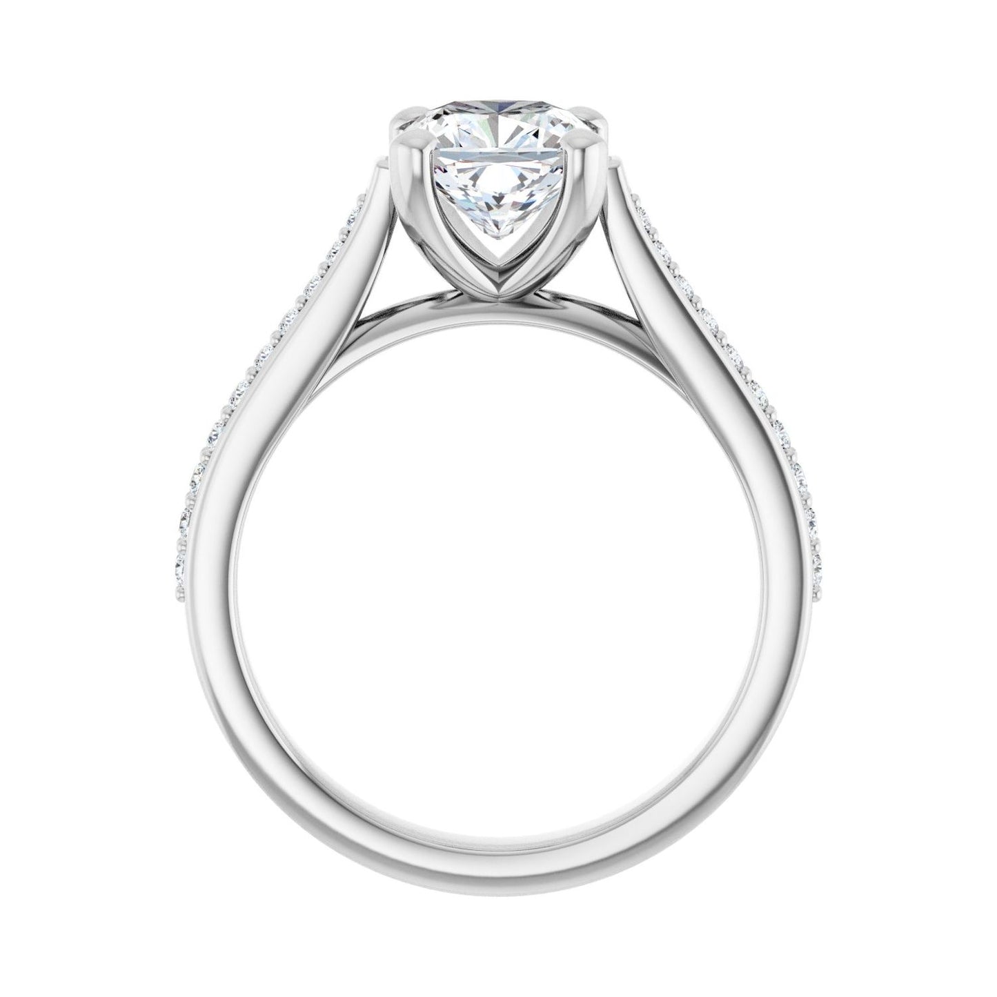 Cushion Engagement Ring | Metal Type=14K White Gold | Center Stone Size=1.5 CT | Image 2