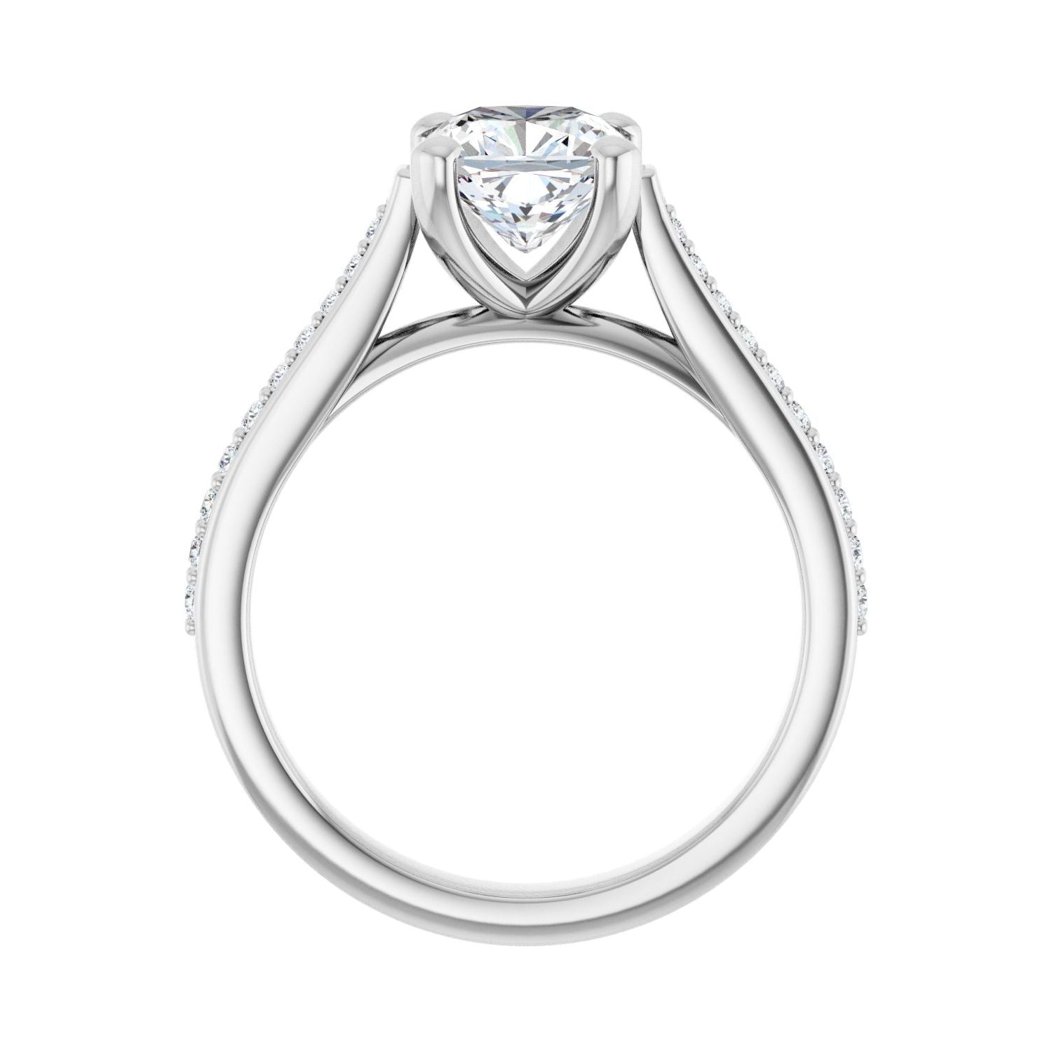 Cushion Engagement Ring | Metal Type=14K White Gold | Center Stone Size=1.5 CT | Image 2