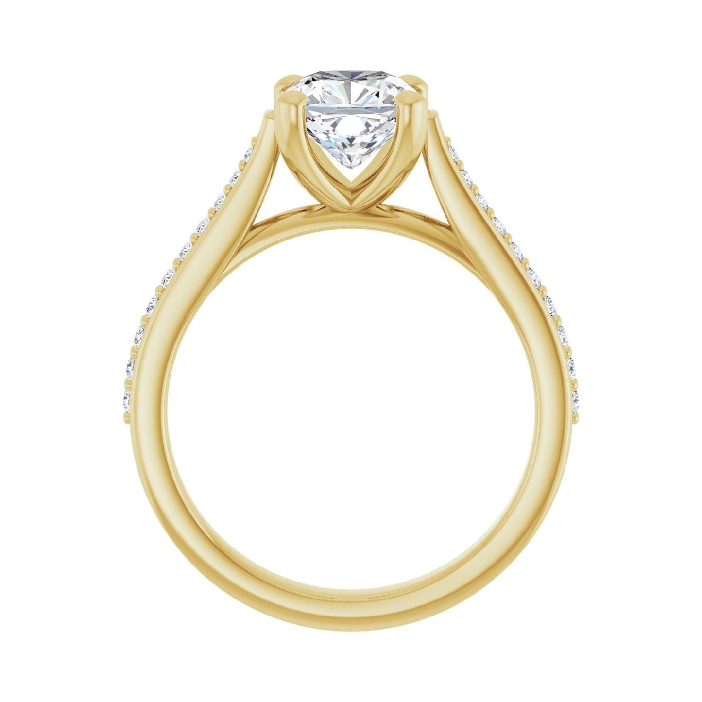 Cushion Engagement Ring | Metal Type=14K Yellow Gold | Center Stone Size=1.5 CT | Image 2
