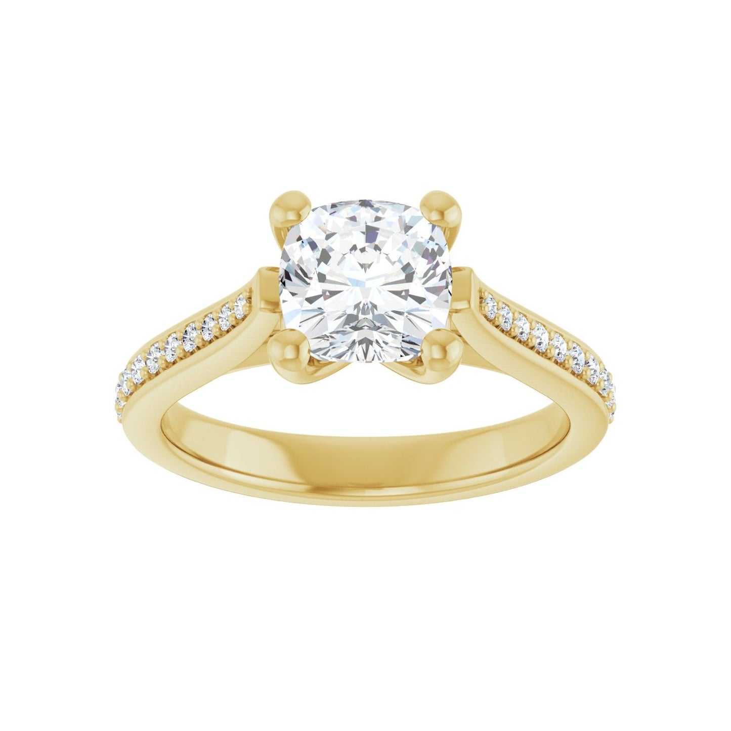 Cushion Engagement Ring | Metal Type=14K Yellow Gold | Center Stone Size=1.5 CT | Image 3