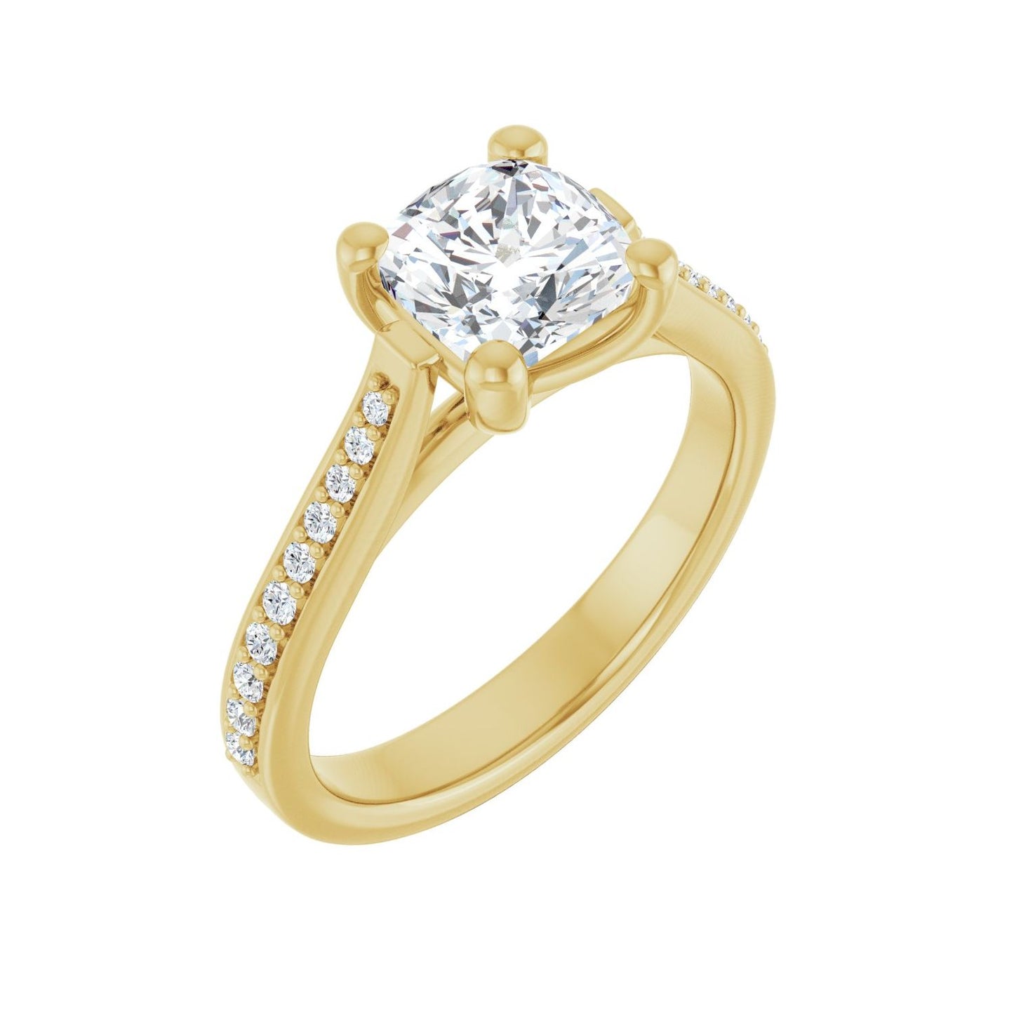 Cushion Engagement Ring | Metal Type=14K Yellow Gold | Center Stone Size=1.5 CT | Image 1
