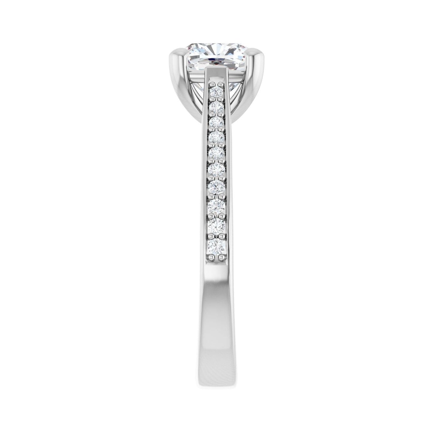 Cushion Engagement Ring | Metal Type=14K White Gold | Center Stone Size=1.5 CT | Image 4