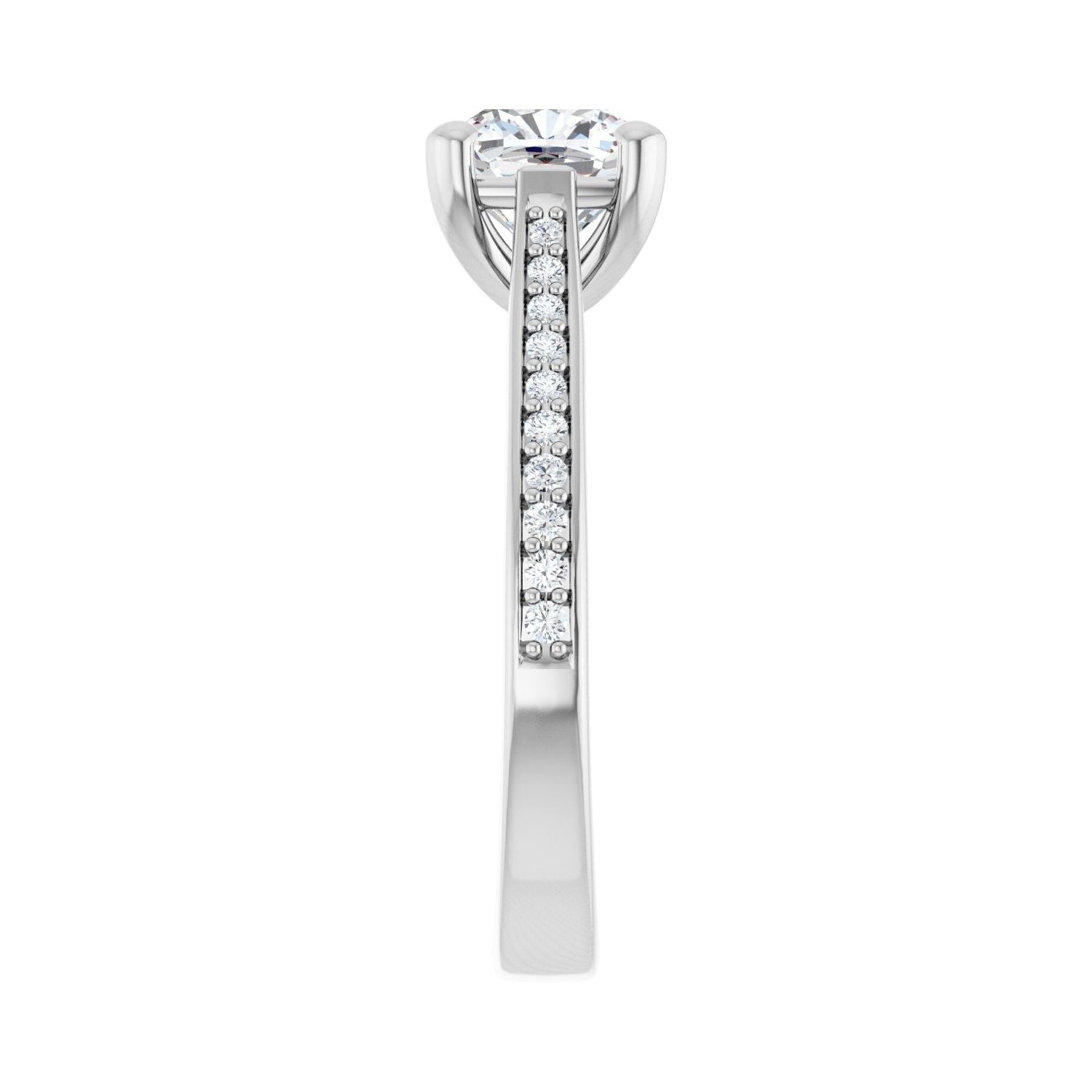 Cushion Engagement Ring | Metal Type=14K White Gold | Center Stone Size=1.5 CT | Image 4