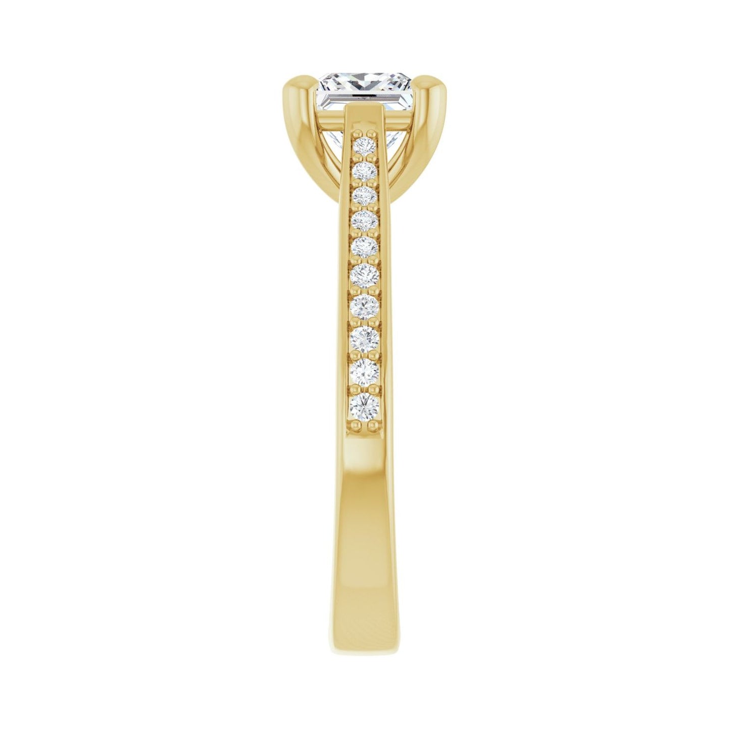 Square Engagement Ring | Metal Type=14K Yellow Gold | Center Stone Size=1 CT | Image 4