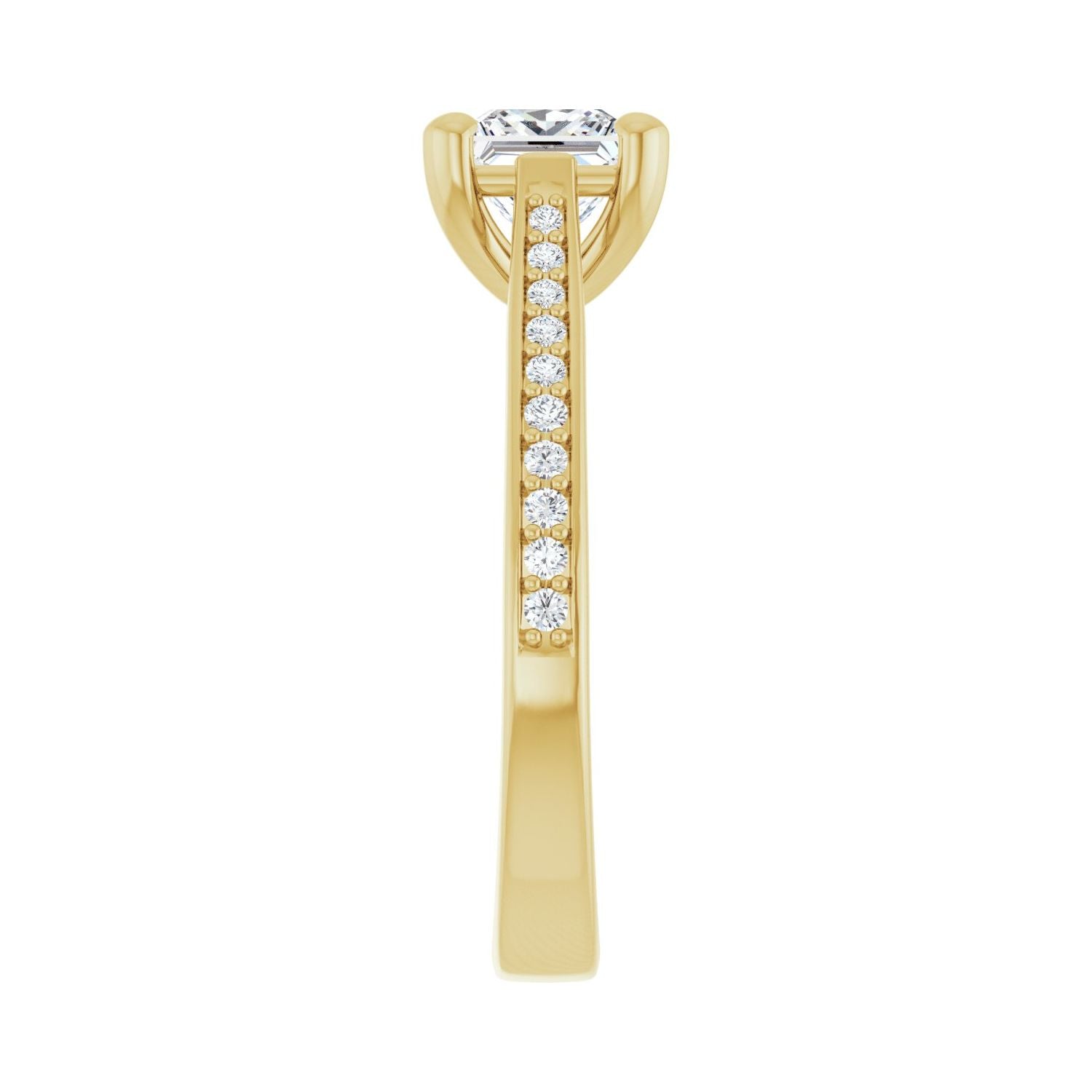 Square Engagement Ring | Metal Type=14K Yellow Gold | Center Stone Size=1 CT | Image 4