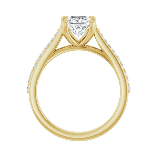 Square Engagement Ring | Metal Type=14K Yellow Gold | Center Stone Size=1 CT | Image 2