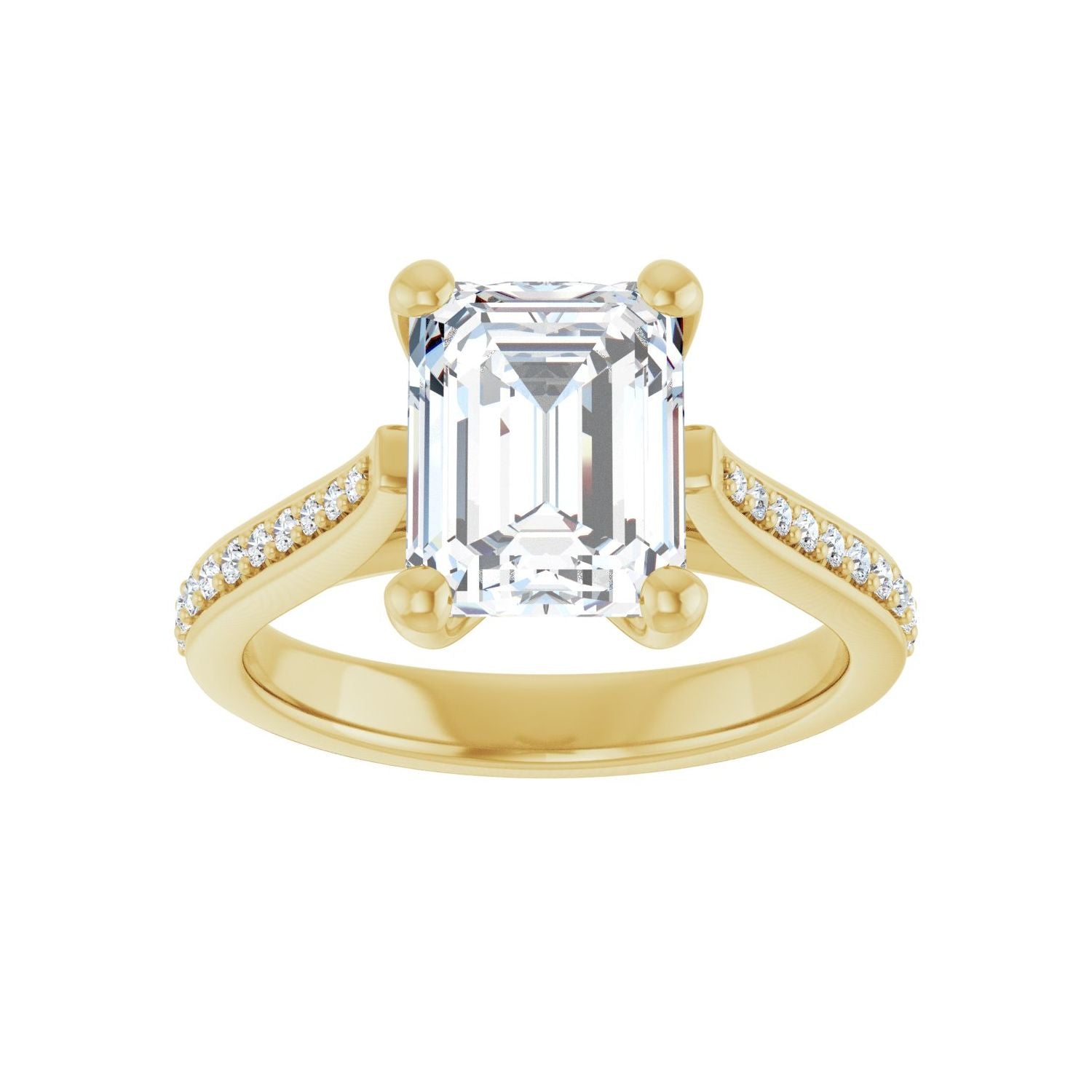 Emerald Engagement Ring | Metal Type=14K Yellow Gold | Center Stone Size=2.5 CT | Image 3