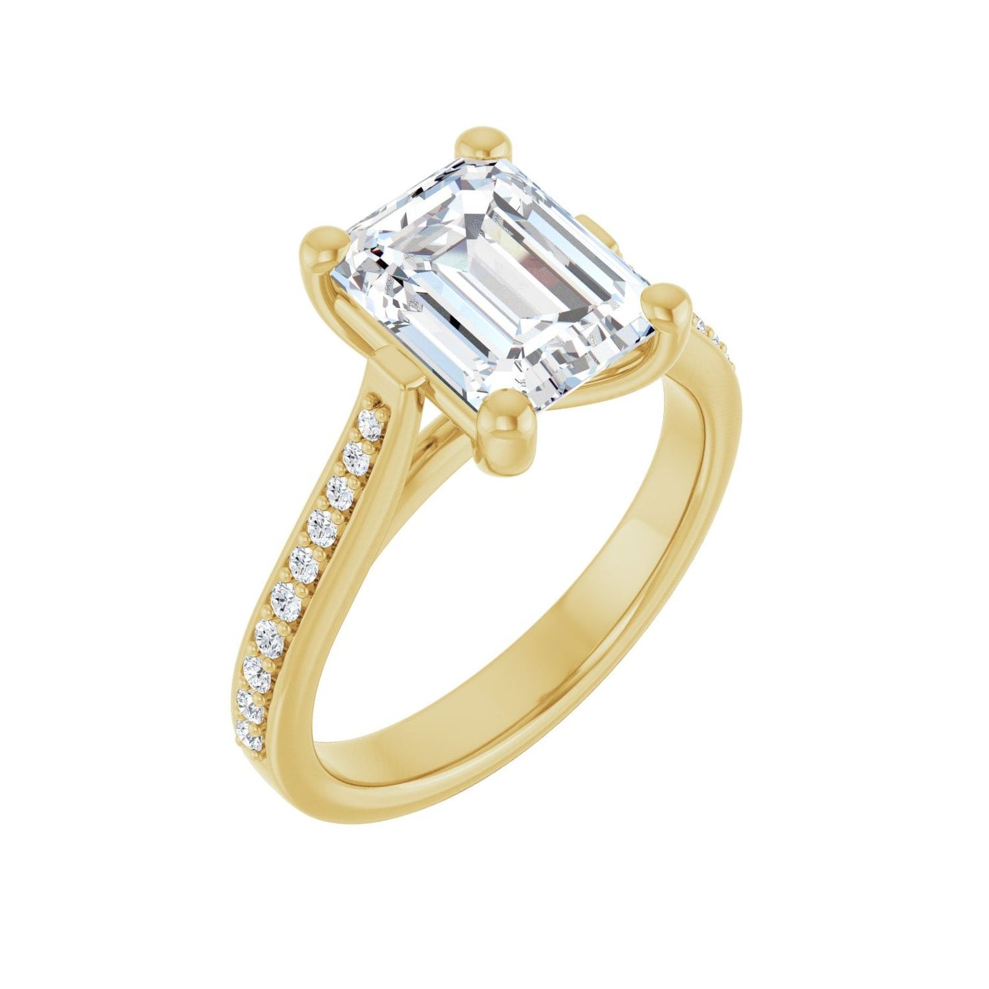 Emerald Engagement Ring | Metal Type=14K Yellow Gold | Center Stone Size=2.5 CT | Image 1