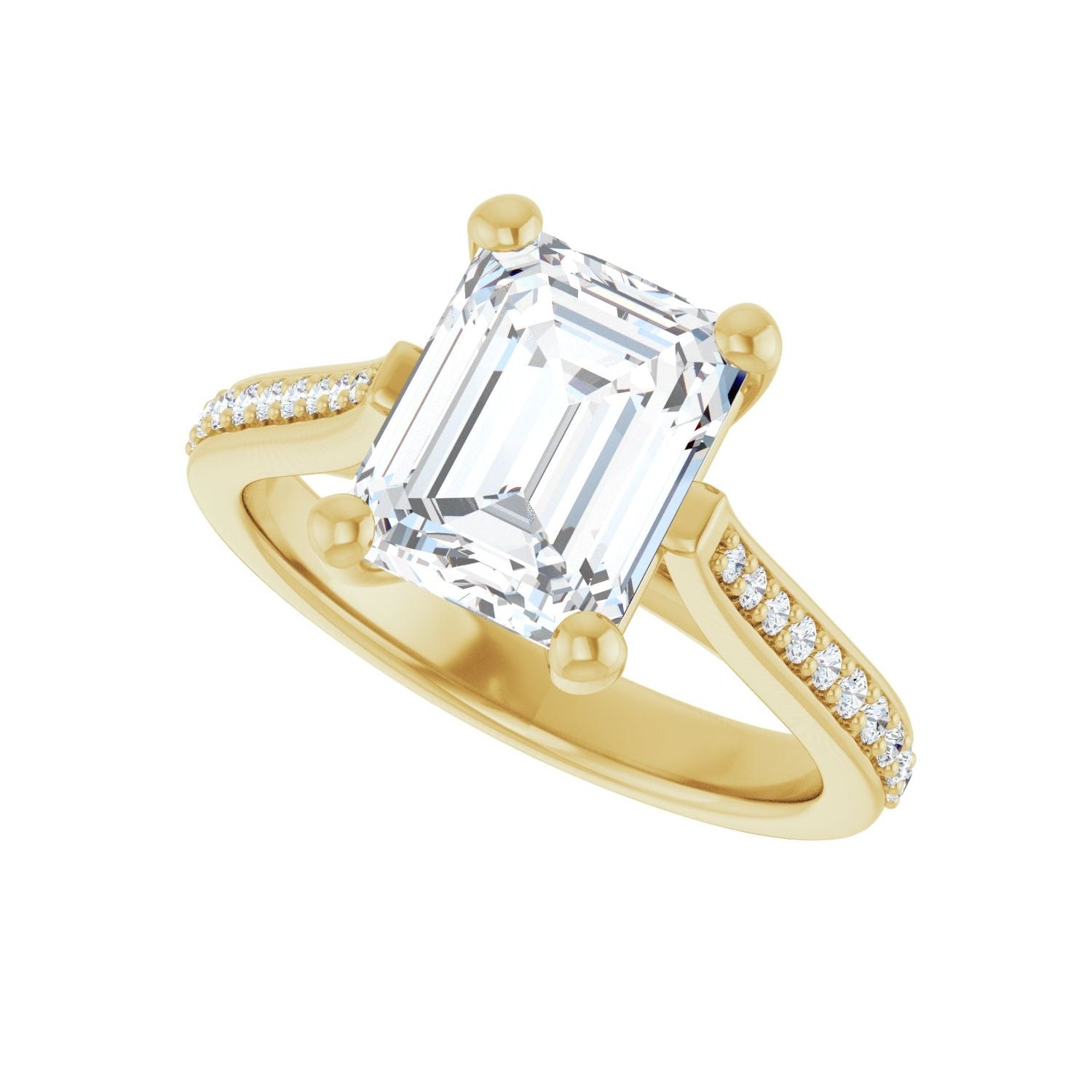 Emerald Engagement Ring | Metal Type=14K Yellow Gold | Center Stone Size=2.5 CT | Image 5