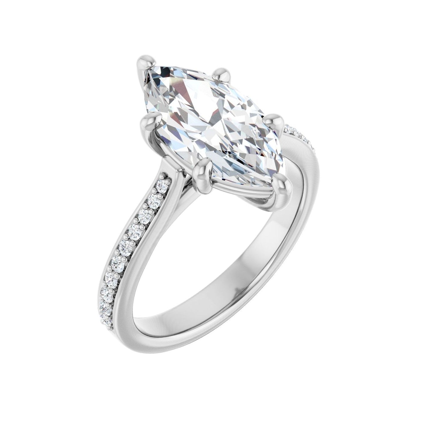 Marquise Engagement Ring | Metal Type=14K White Gold | Center Stone Size=2.5 CT | Image 1