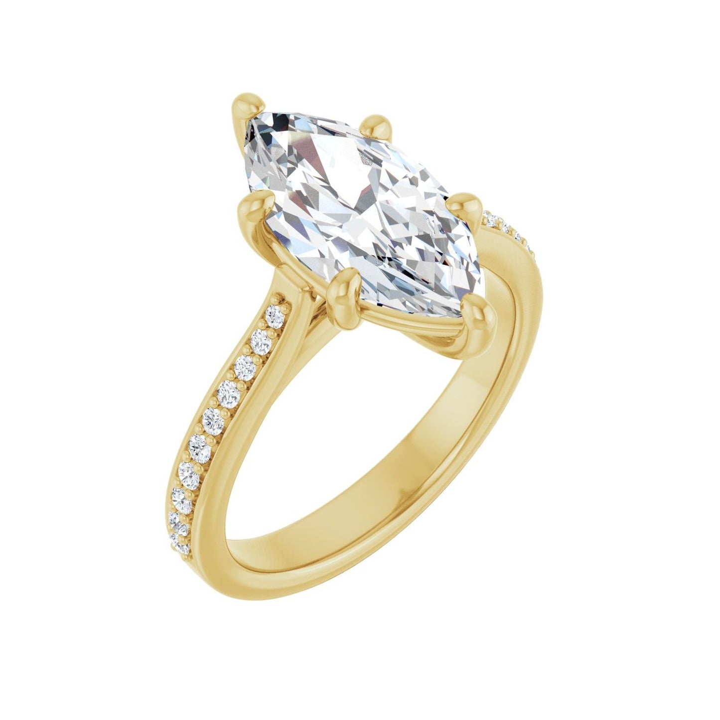 Marquise Engagement Ring | Metal Type=14K Yellow Gold | Center Stone Size=2.5 CT | Image 1