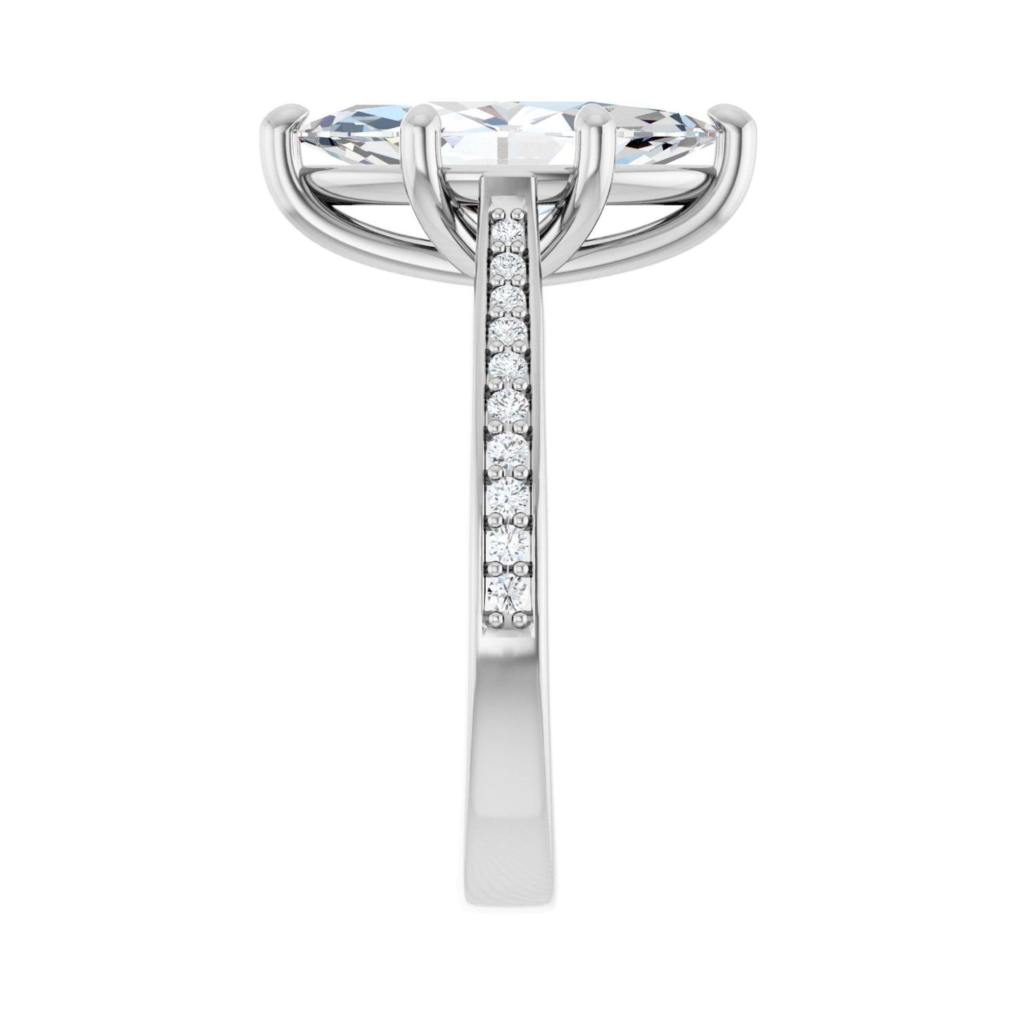 Marquise Engagement Ring | Metal Type=14K White Gold | Center Stone Size=2.5 CT | Image 4