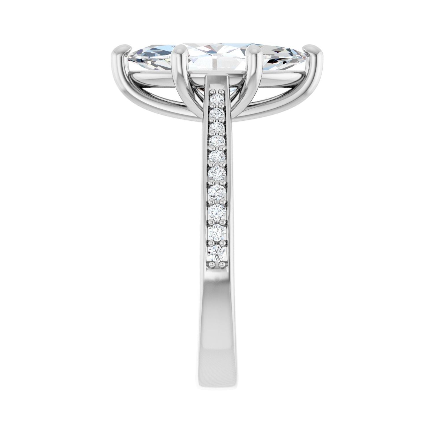 Marquise Engagement Ring | Metal Type=14K White Gold | Center Stone Size=2.5 CT | Image 4