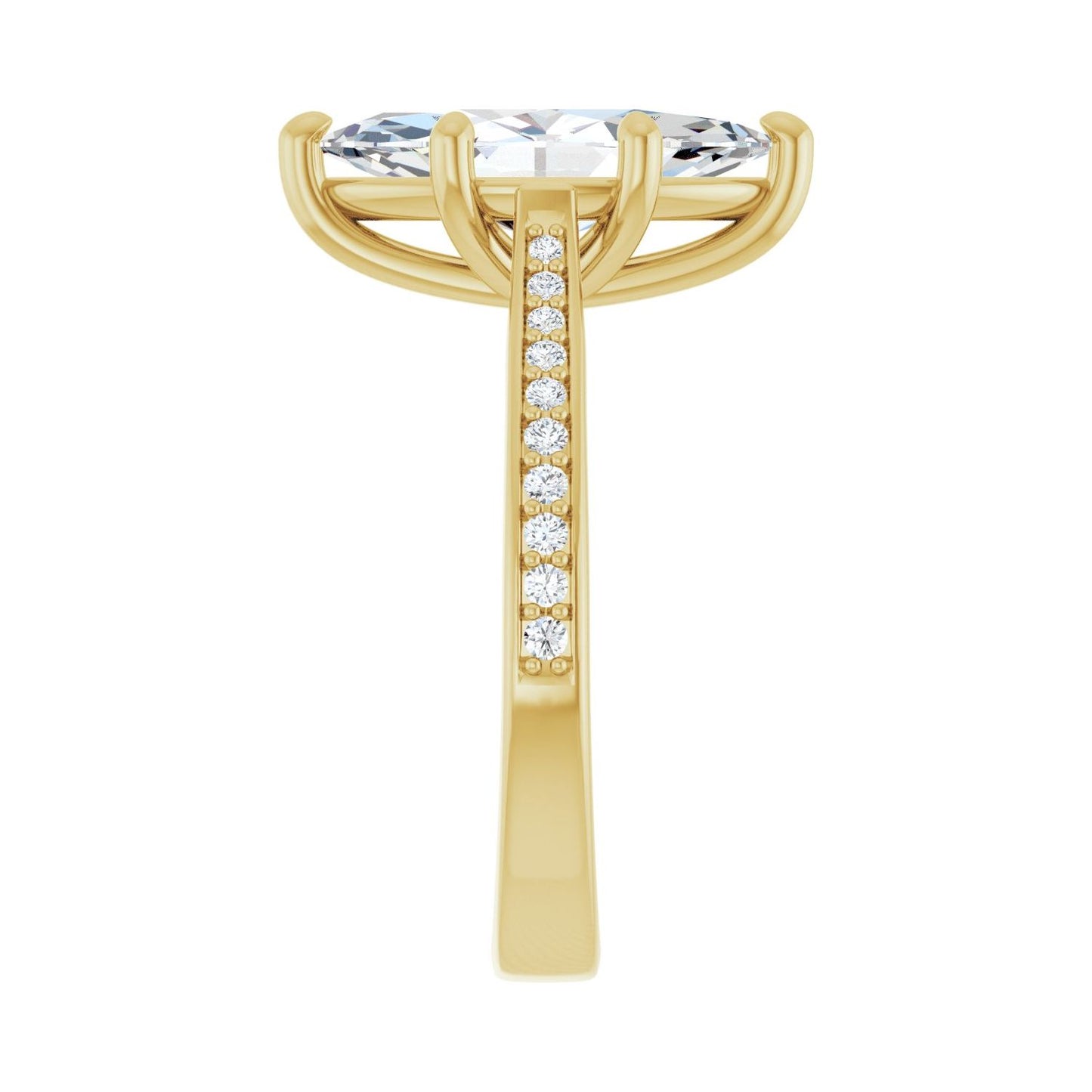 Marquise Engagement Ring | Metal Type=14K Yellow Gold | Center Stone Size=2.5 CT | Image 4