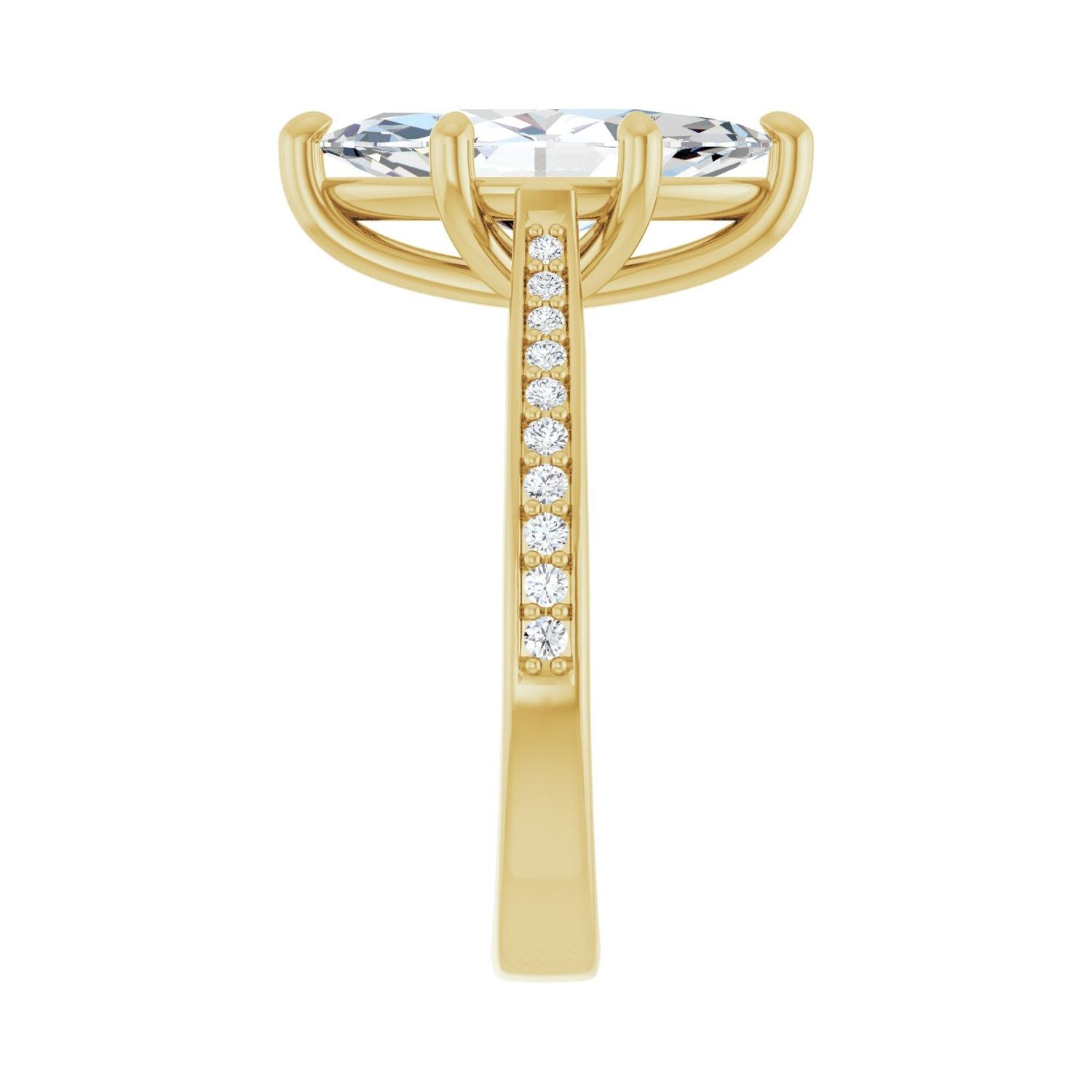 Marquise Engagement Ring | Metal Type=14K Yellow Gold | Center Stone Size=2.5 CT | Image 4