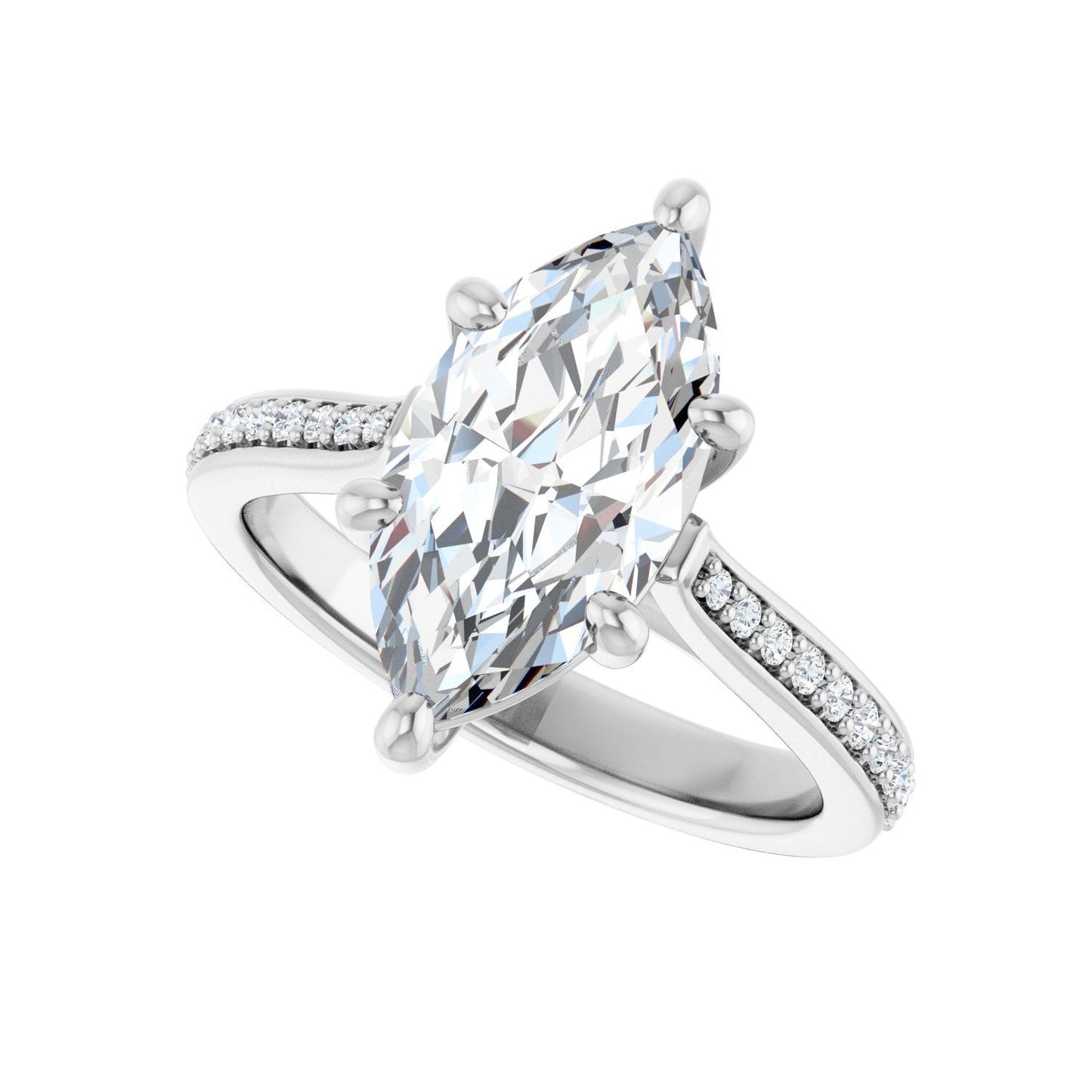 Marquise Engagement Ring | Metal Type=14K White Gold | Center Stone Size=2.5 CT | Image 5
