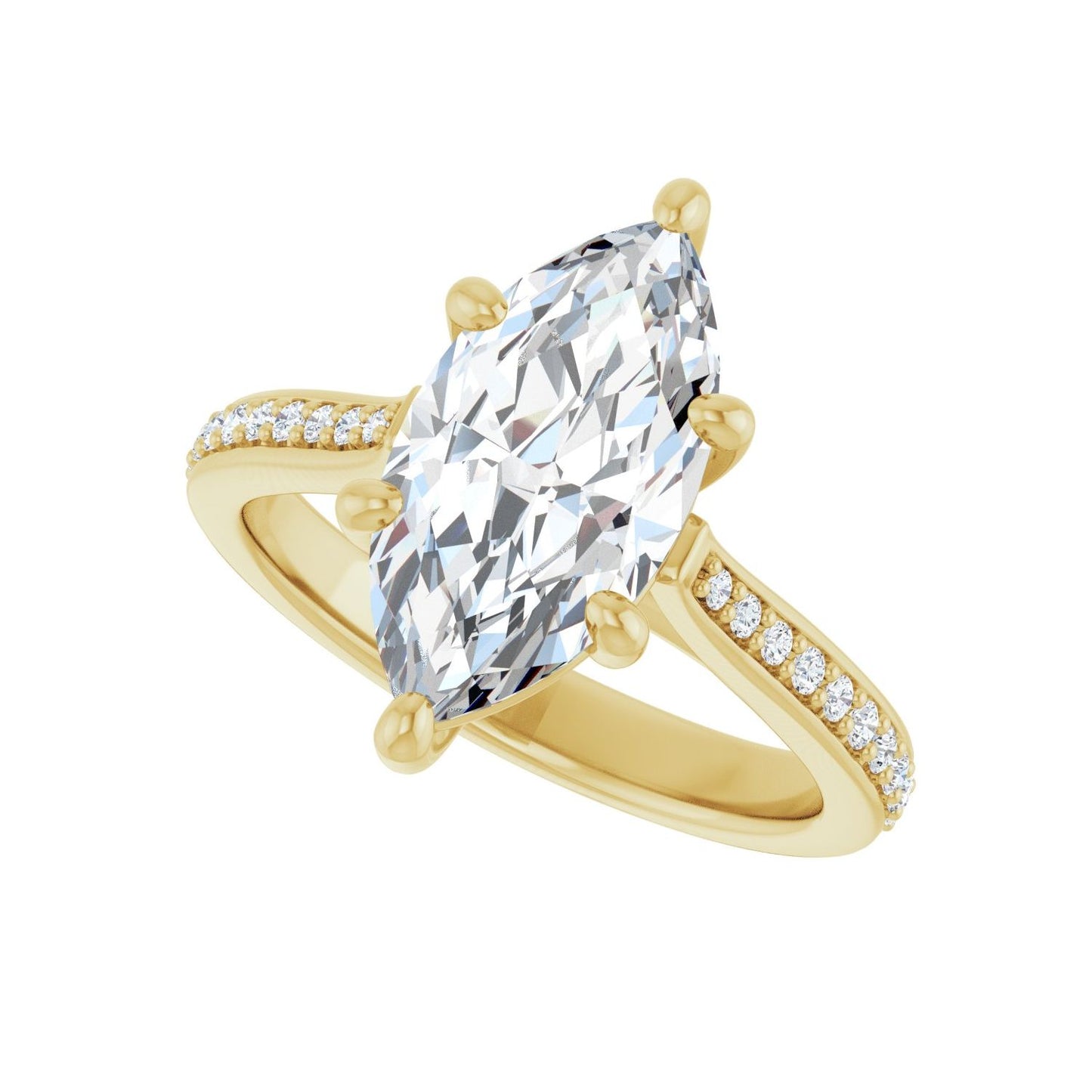 Marquise Engagement Ring | Metal Type=14K Yellow Gold | Center Stone Size=2.5 CT | Image 5