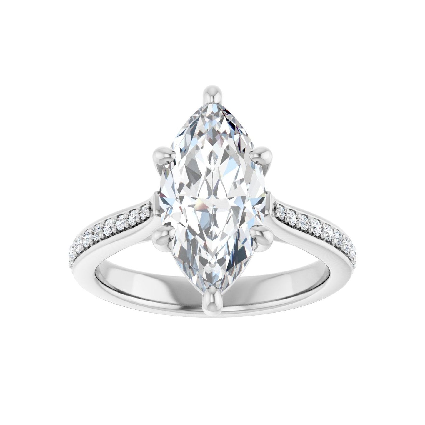 Marquise Engagement Ring | Metal Type=14K White Gold | Center Stone Size=2.5 CT | Image 3