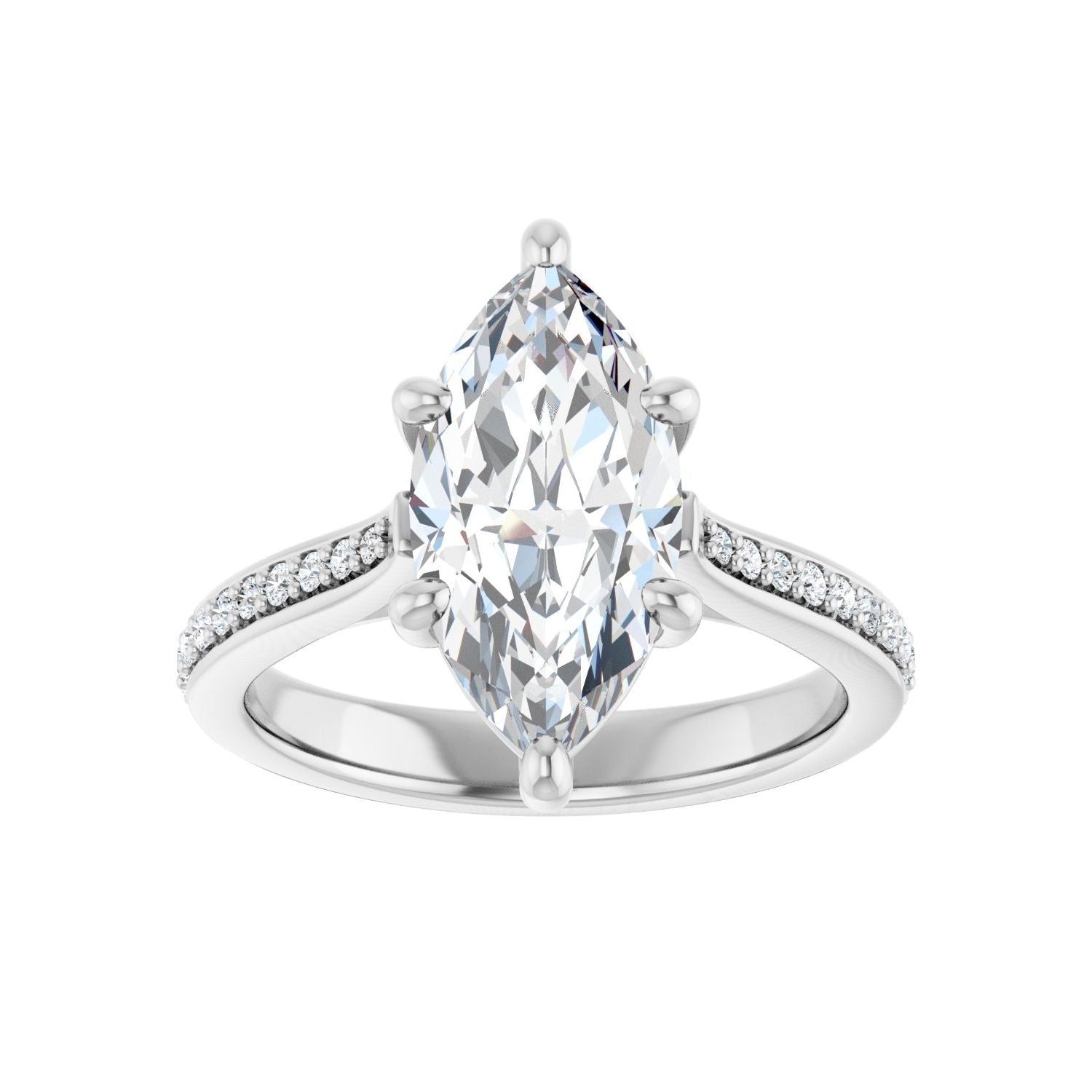 Marquise Engagement Ring | Metal Type=14K White Gold | Center Stone Size=2.5 CT | Image 3