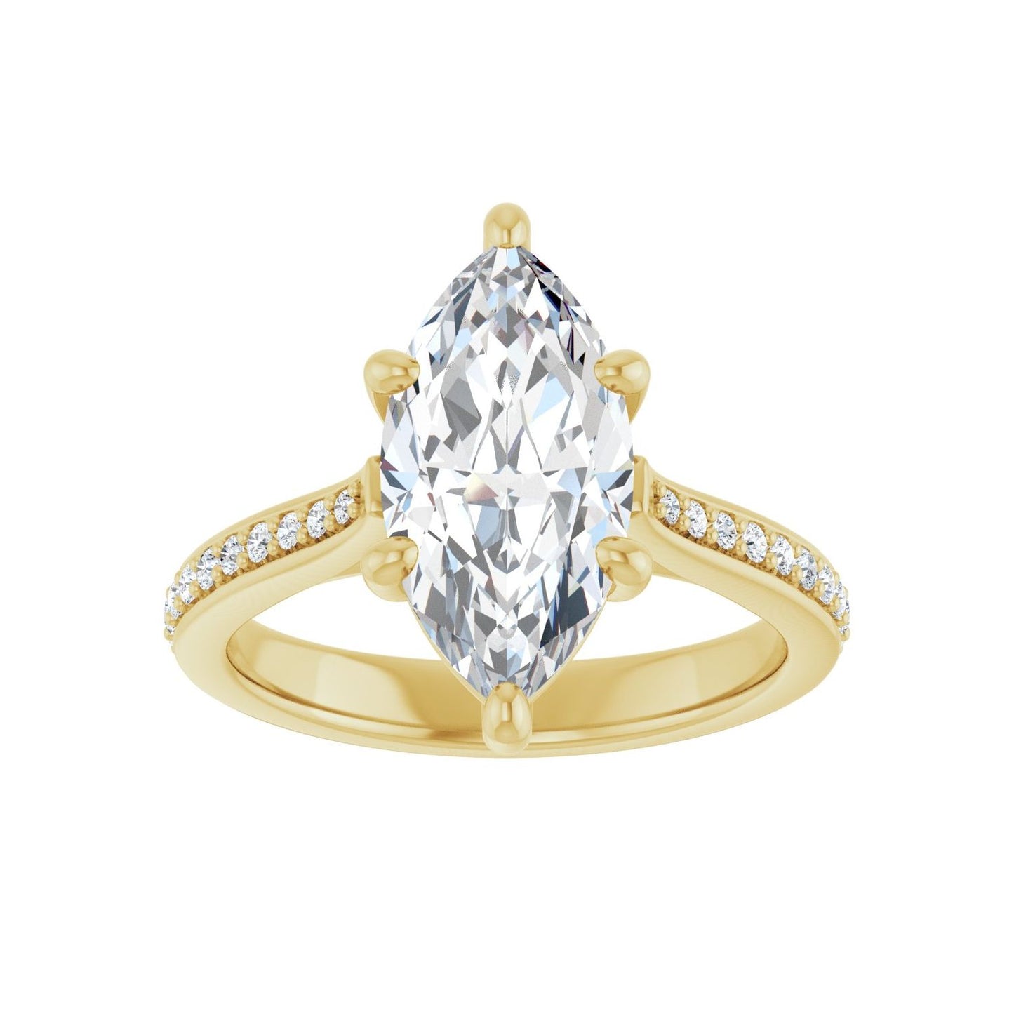 Marquise Engagement Ring | Metal Type=14K Yellow Gold | Center Stone Size=2.5 CT | Image 3