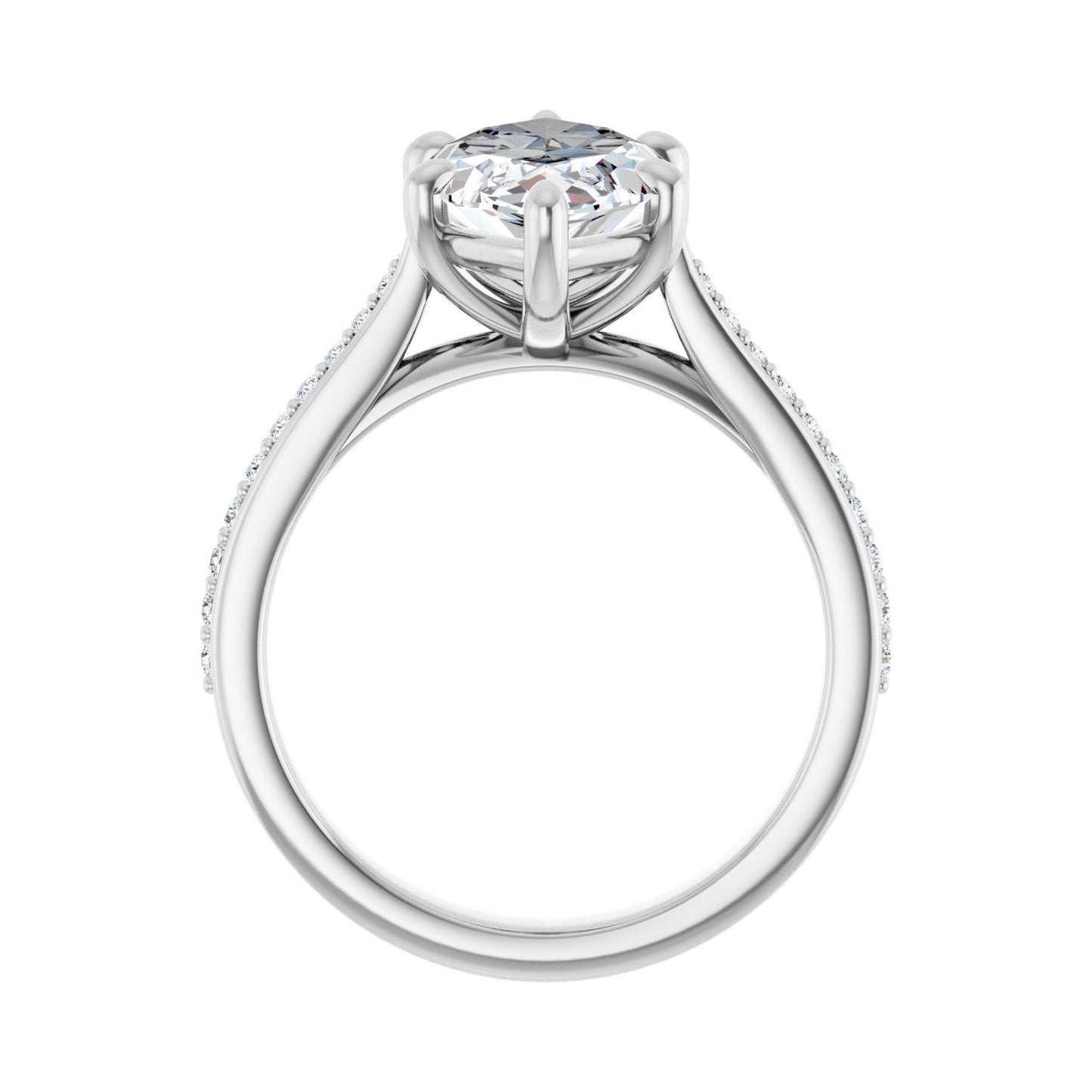 Marquise Engagement Ring | Metal Type=14K White Gold | Center Stone Size=3 CT | Image 2